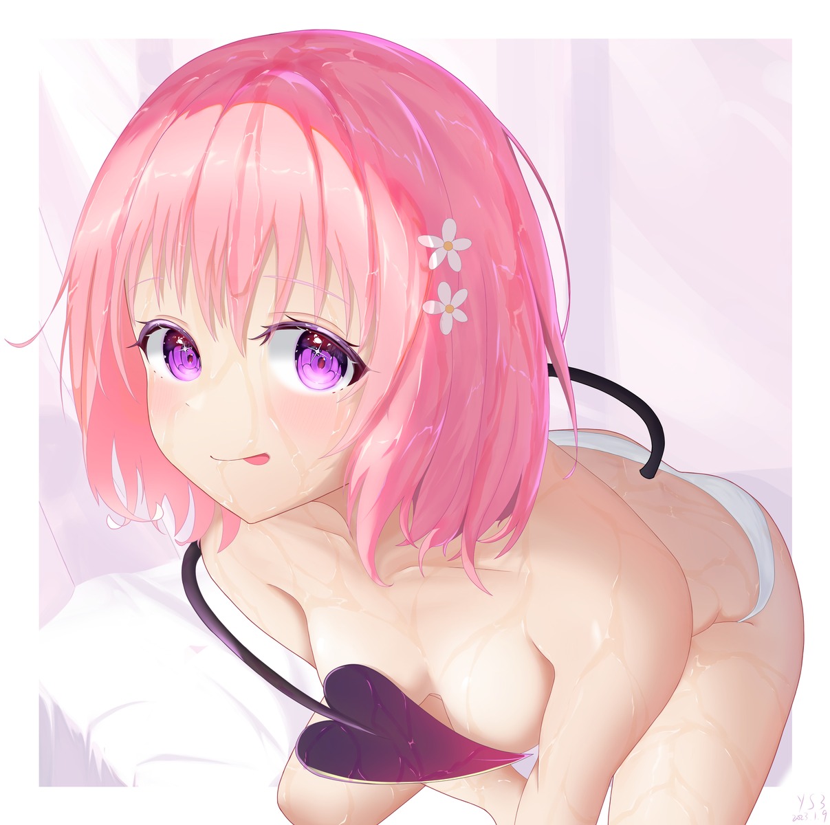 momo_velia_deviluke pantsu tail to_love_ru to_love_ru_darkness topless yu_tsujihara_y3