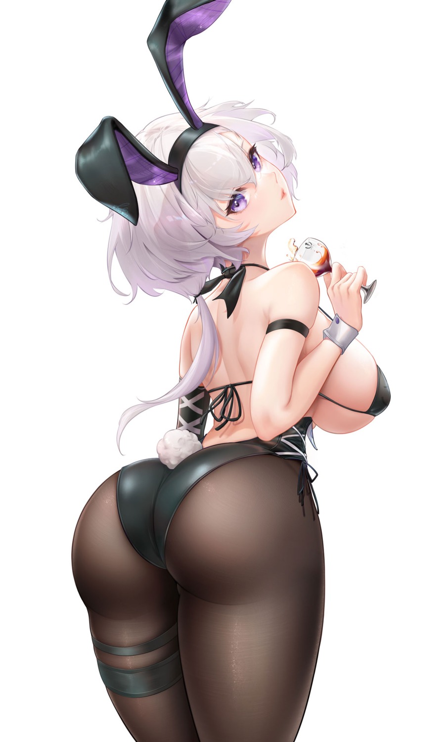 animal_ears ass azur_lane bra bunny_ears garter liu_liaoliao pantyhose reno_(azur_lane) tail