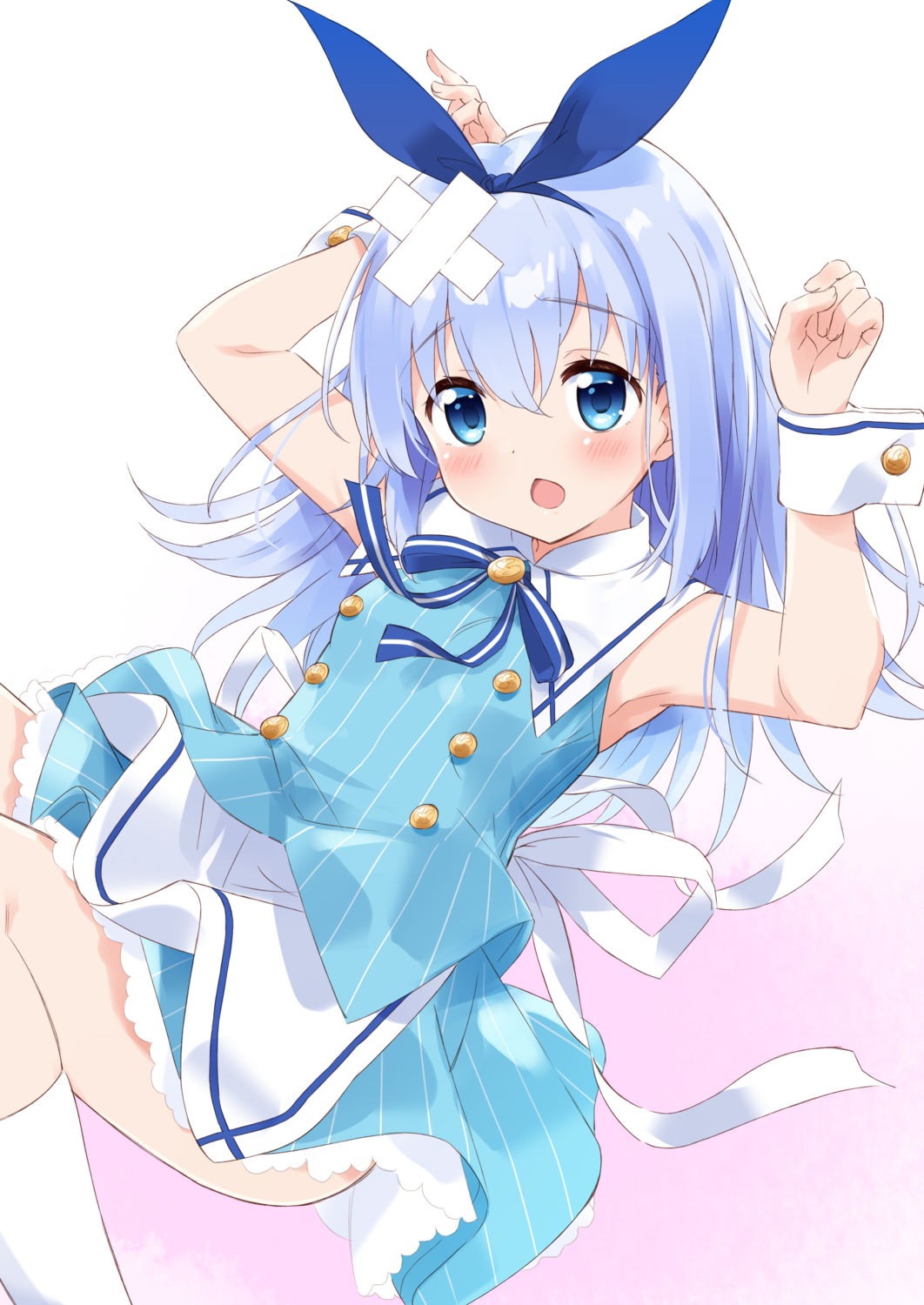 bandaid dress gochuumon_wa_usagi_desu_ka? kafuu_chino moso skirt_lift