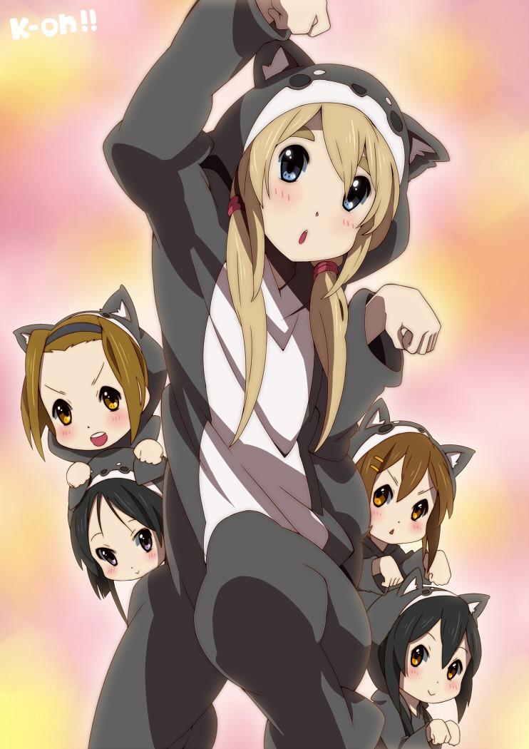 akiyama_mio animal_ears chibi hajime-ill-1st hirasawa_yui k-on! kotobuki_tsumugi nakano_azusa nekomimi tainaka_ritsu