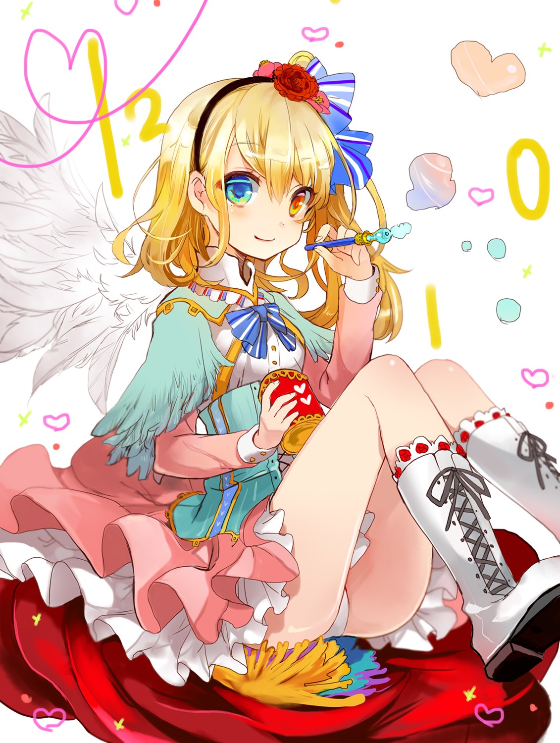 heterochromia musou_yuchi pantsu wings