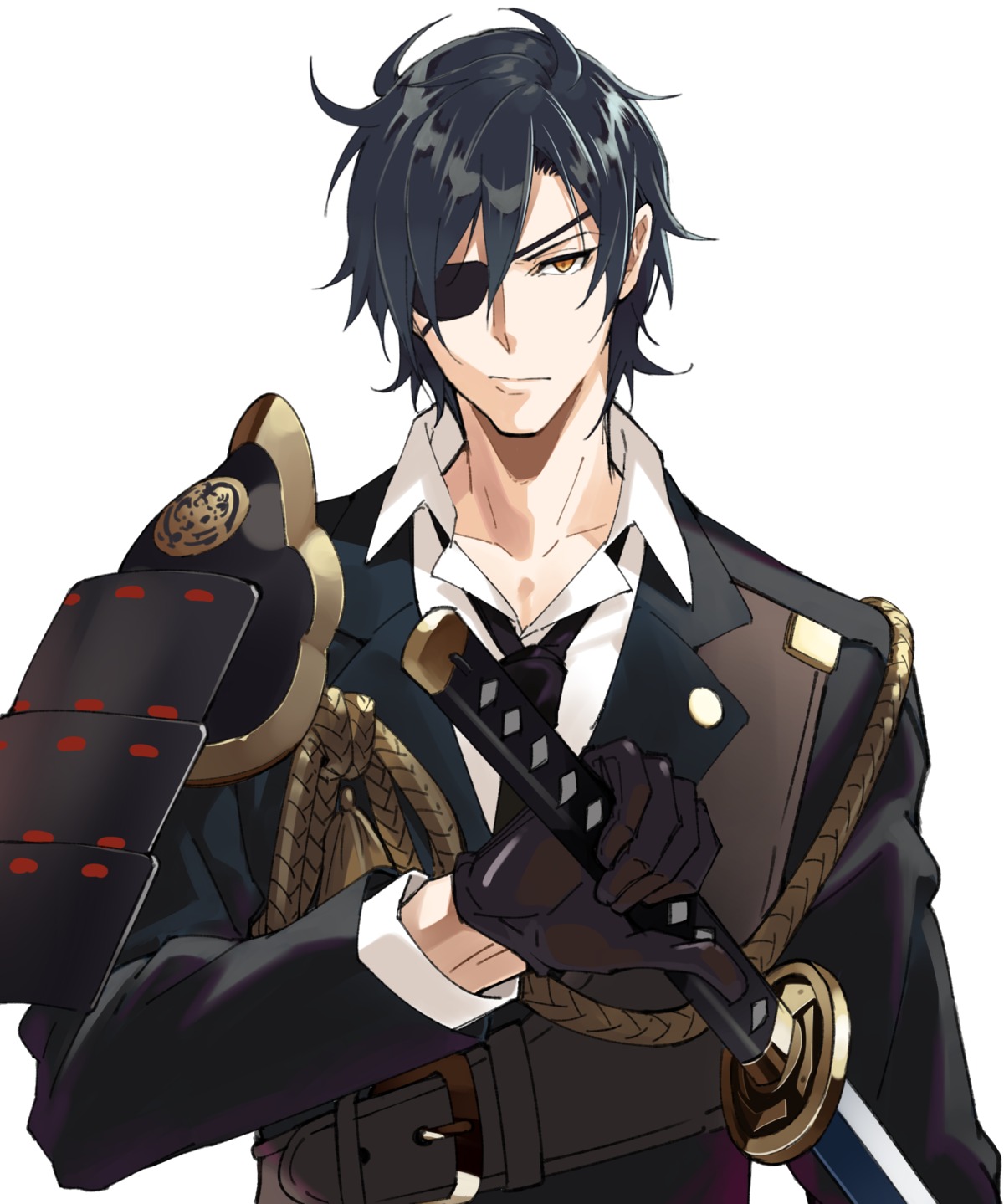 eyepatch male nozo_(hibi_tsurezure) shokudaikiri_mitsutada sword touken_ranbu uniform