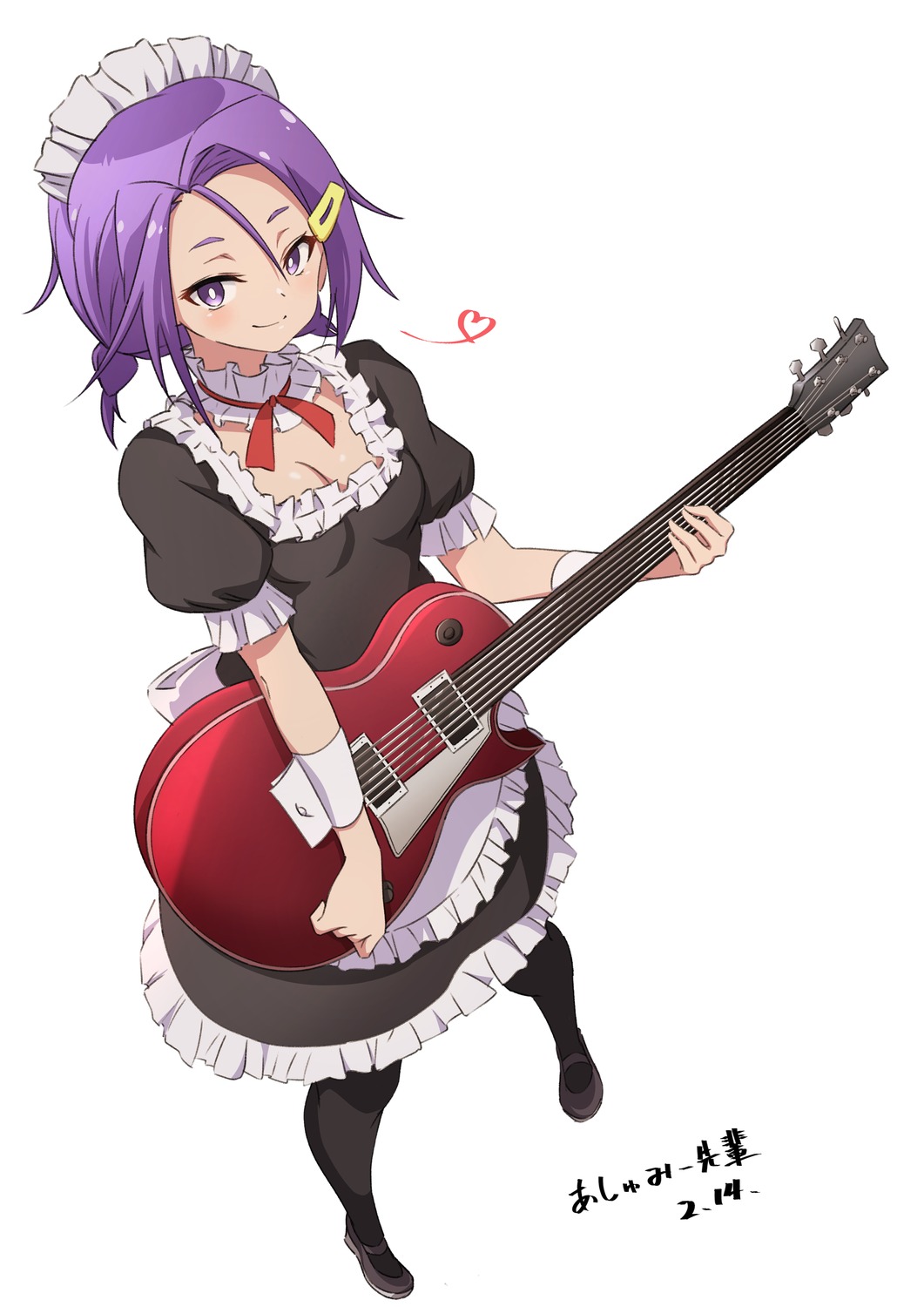bokutachi_wa_benkyou_ga_dekinai cleavage guitar kominami_asumi maid tagme