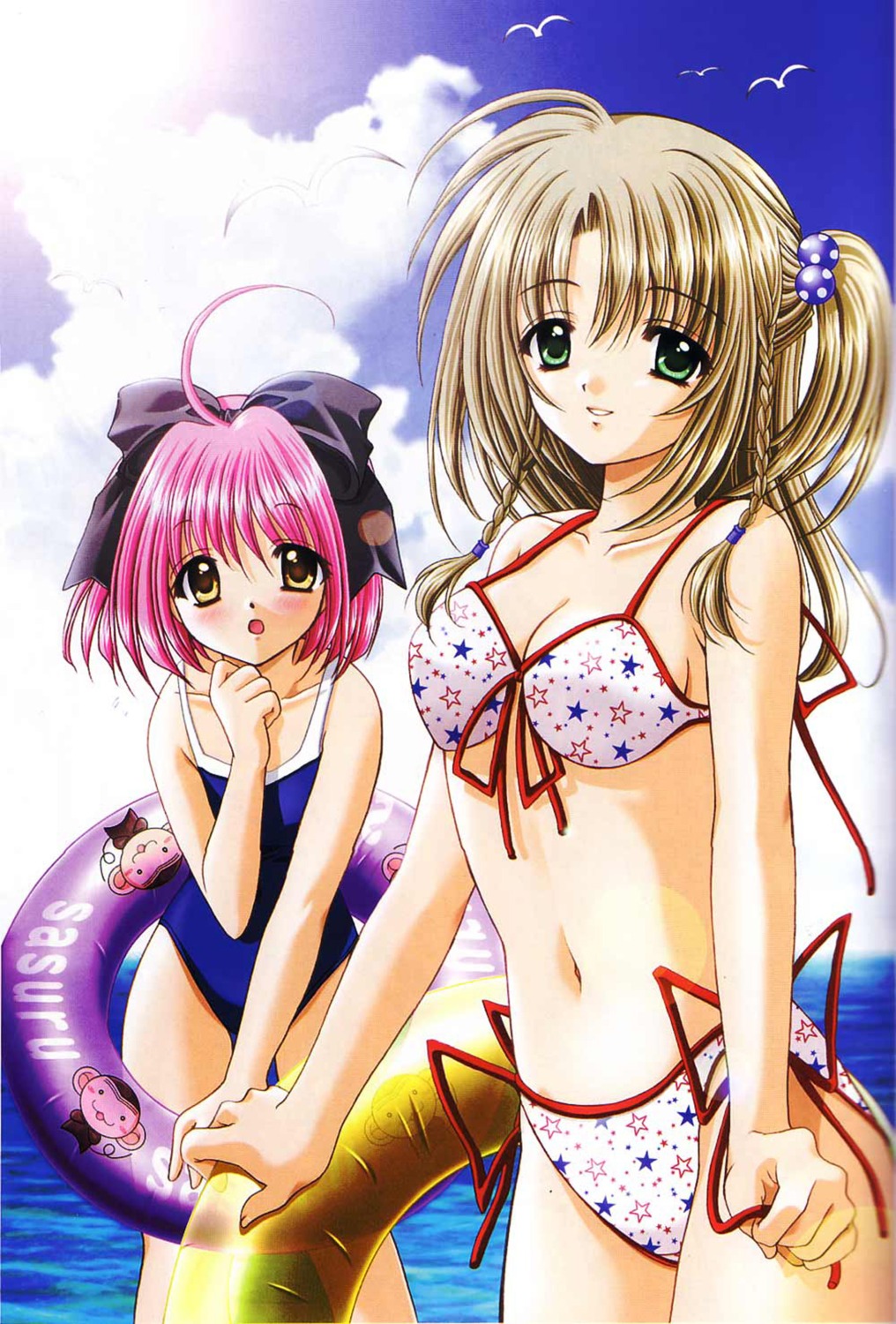 bikini jpeg_artifacts nishimata_aoi swimsuits