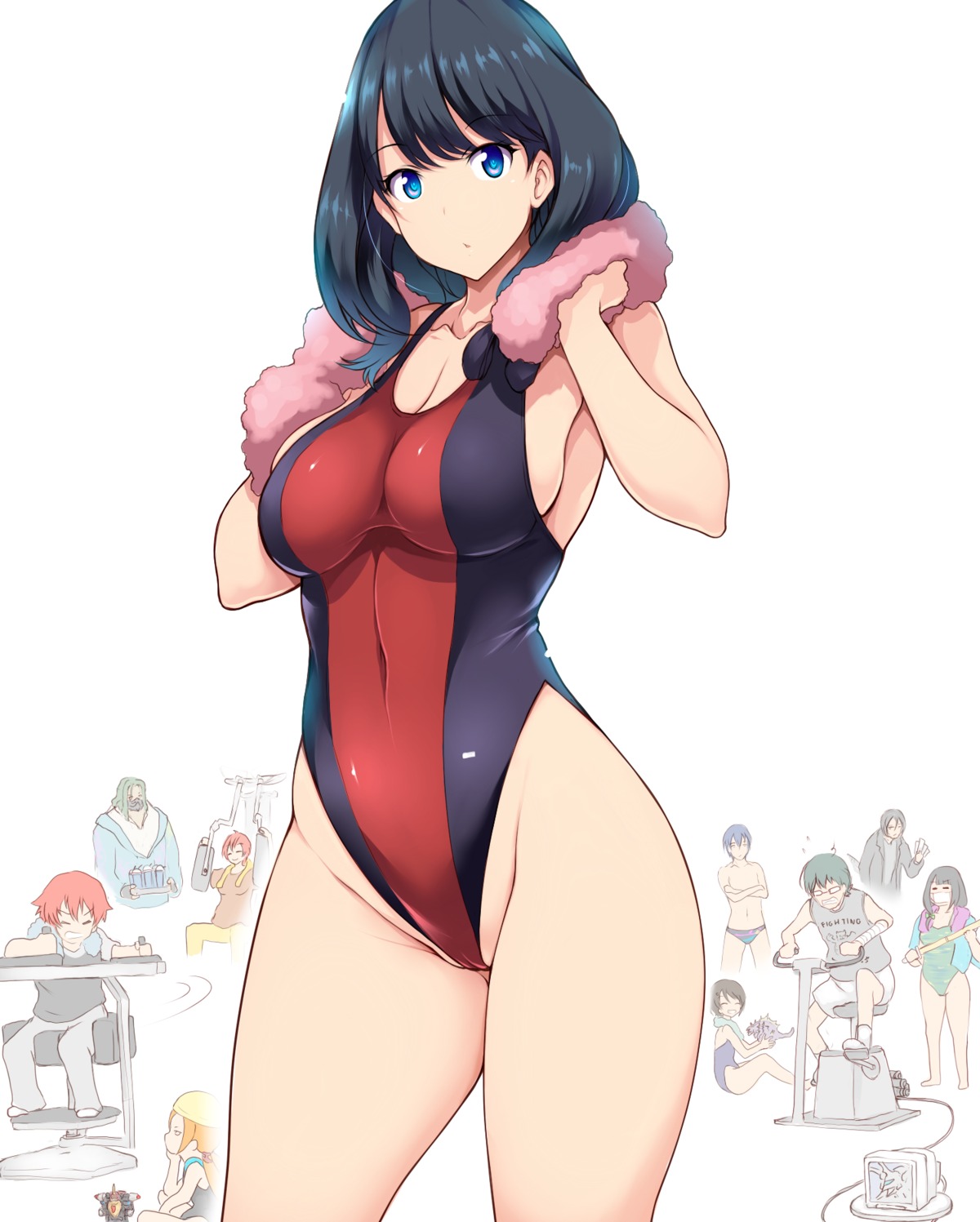 borr cameltoe cleavage hass_(ssss.gridman) hibiki_yuuta max_(ssss.gridman) namiko samurai_calibur ssss.gridman swimsuits takarada_rikka takarada_rikka's_mother trap tsukasawa_takamatsu utsumi_shou vit