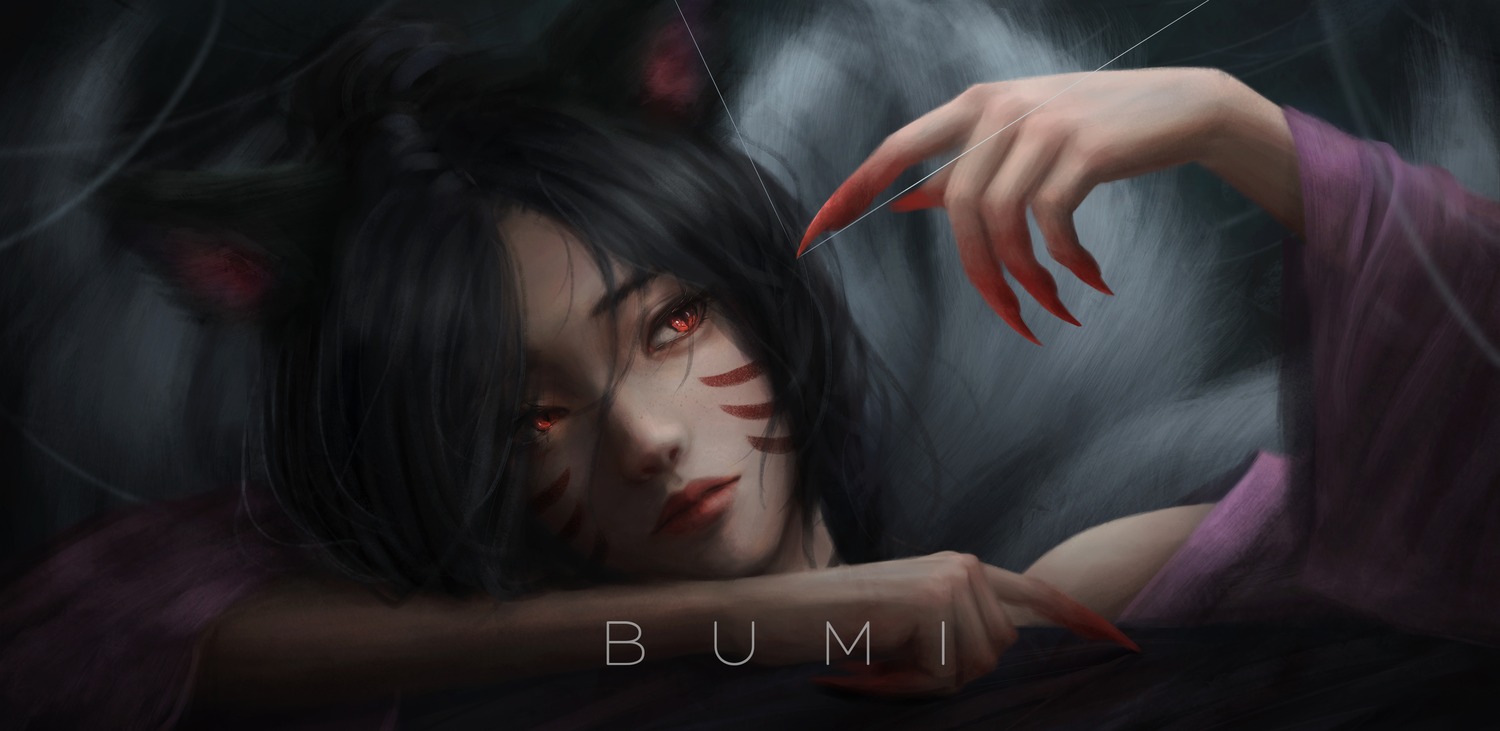 animal_ears blood bumi kitsune tail