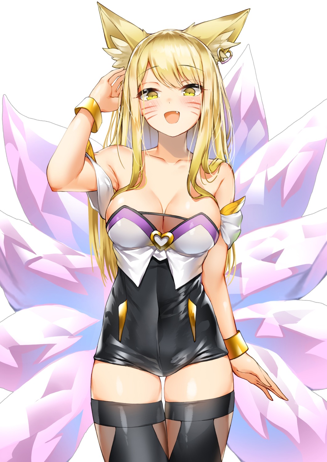 ahri animal_ears dduck_kong league_of_legends see_through tail thighhighs