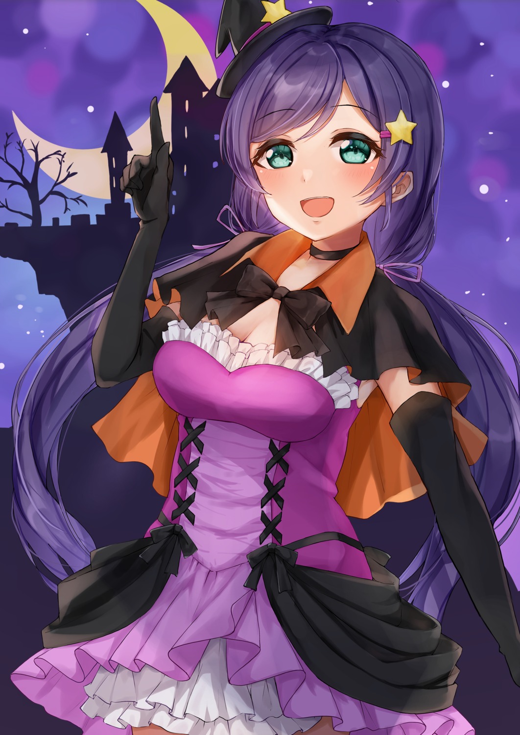 cleavage dress halloween love_live! toujou_nozomi witch yoshinon_(yoshinon_kotori)