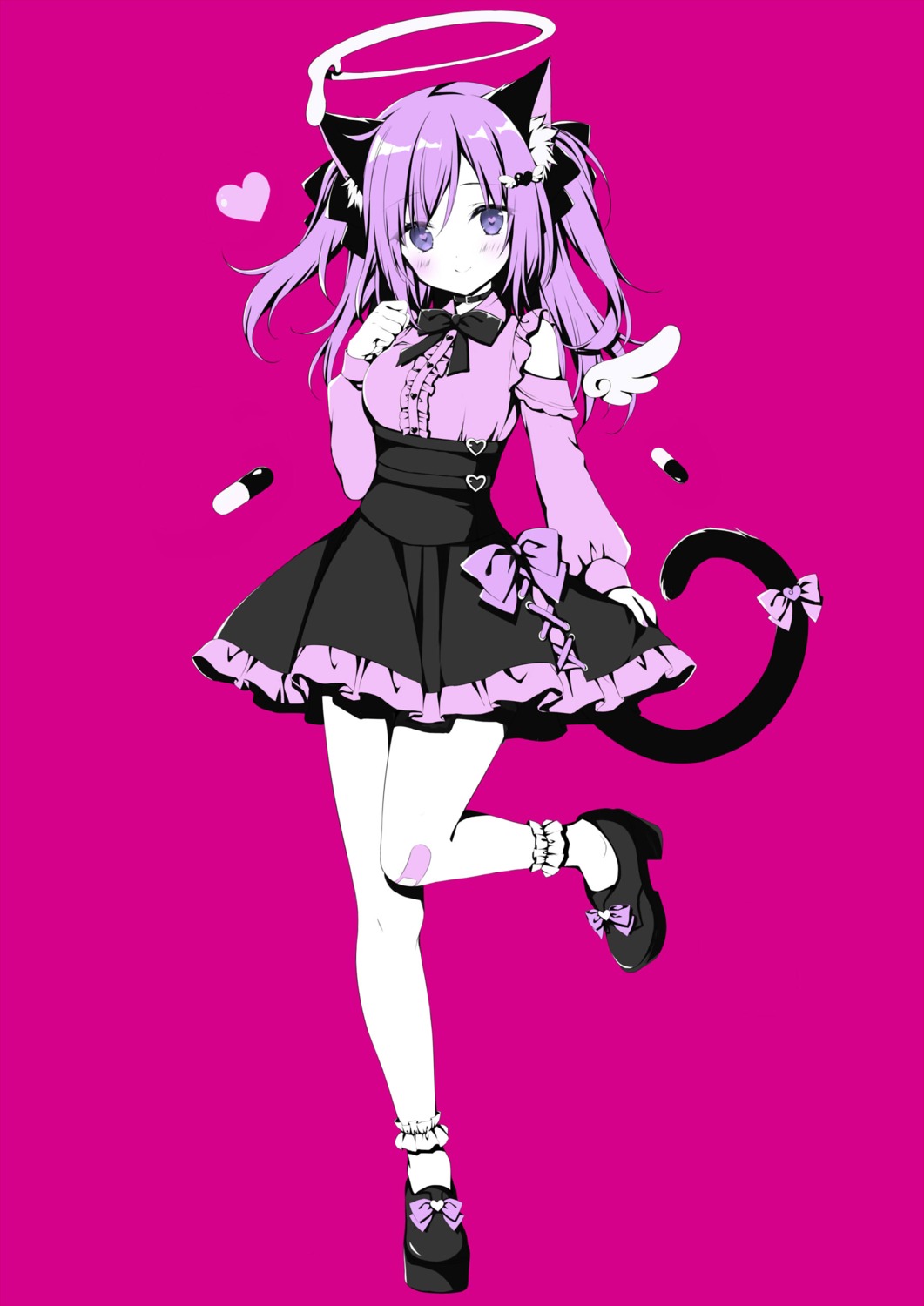 angel animal_ears bandaid heels korie_riko nekomimi tail wings