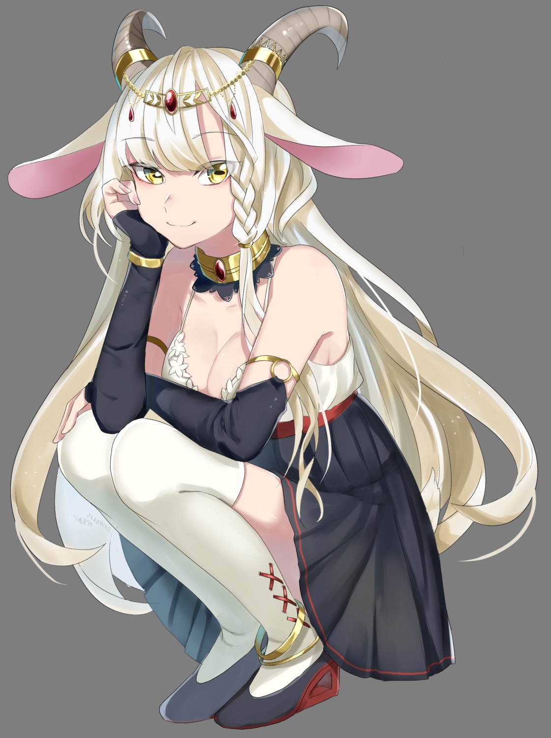 animal_ears cleavage dress heels horns narumiya_az tail thighhighs transparent_png