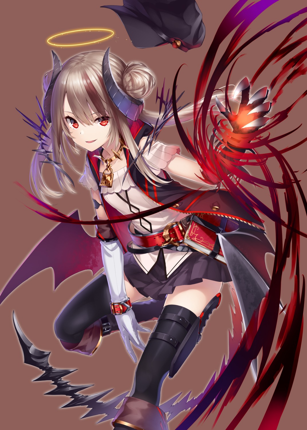 chabaneko garter horns thighhighs weapon wings