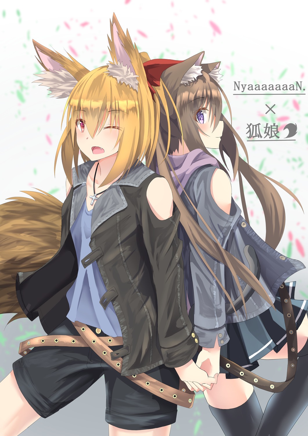 animal_ears armr_95 kitsune nekomimi tail thighhighs