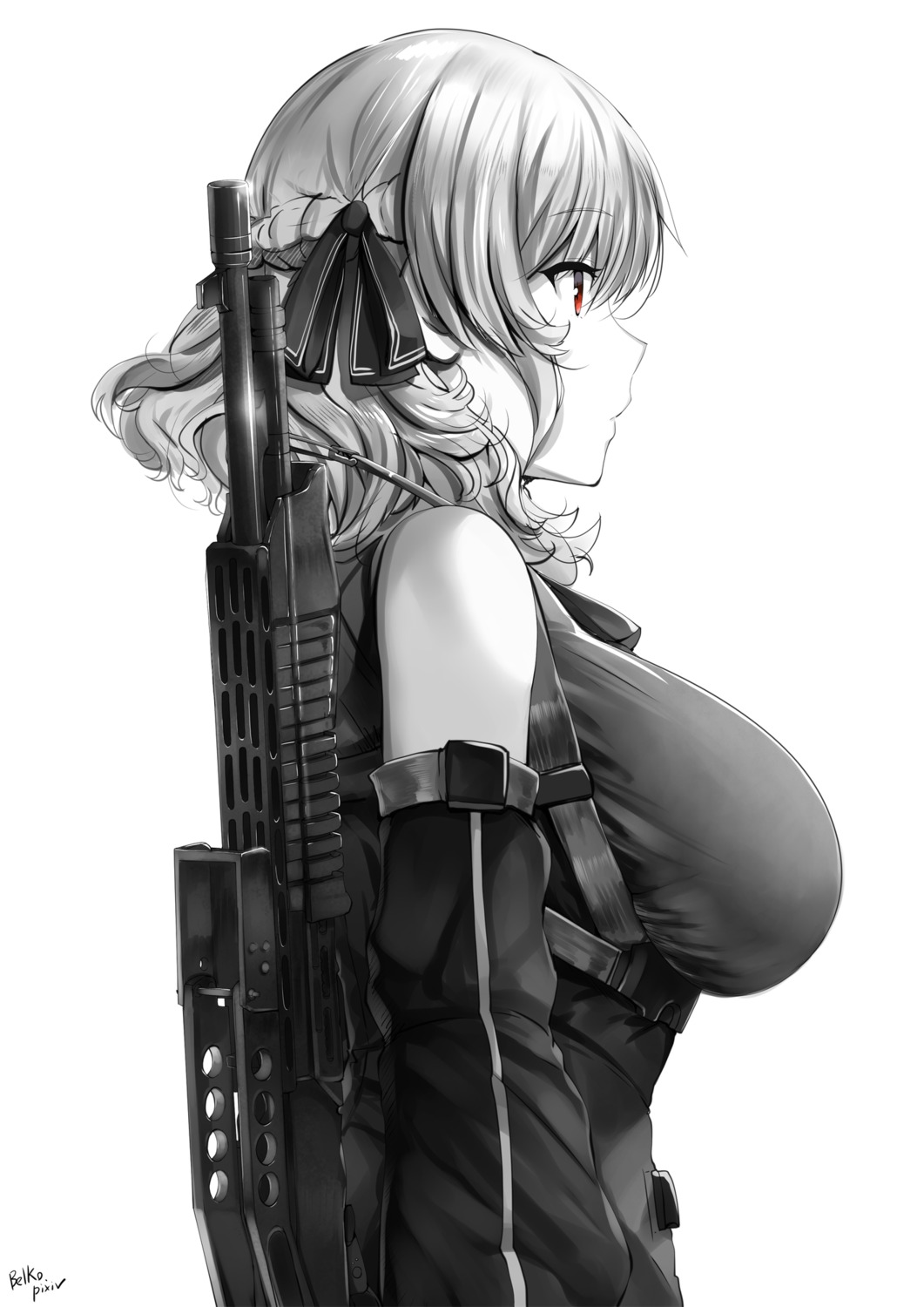 belko girls_frontline gun monochrome spas-12_(girls_frontline)