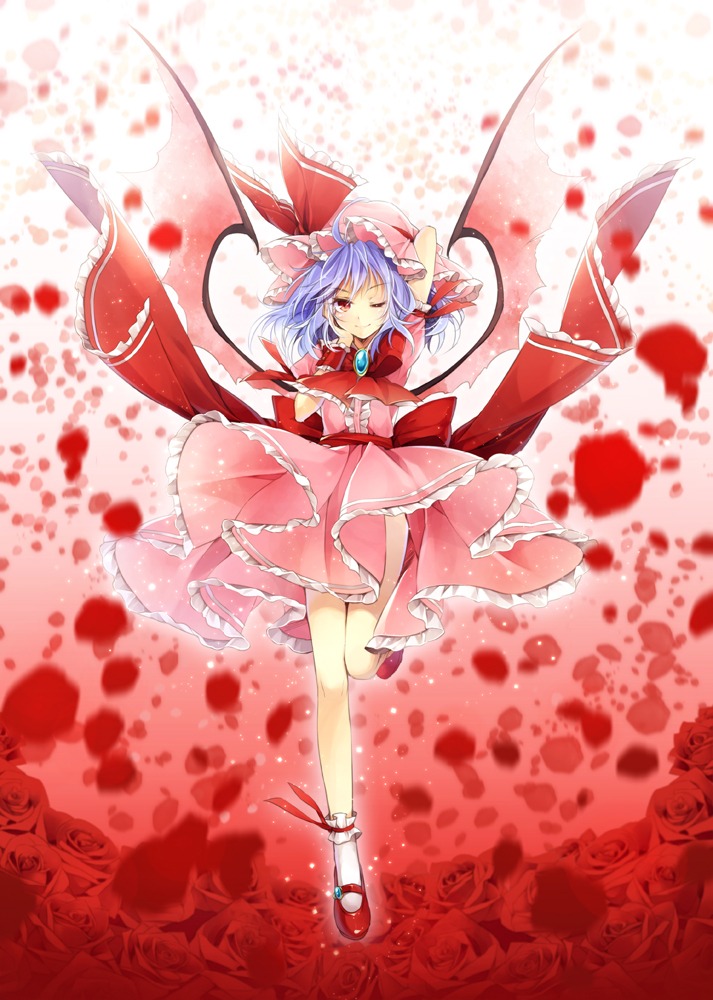 hagiwara_rin remilia_scarlet touhou wings