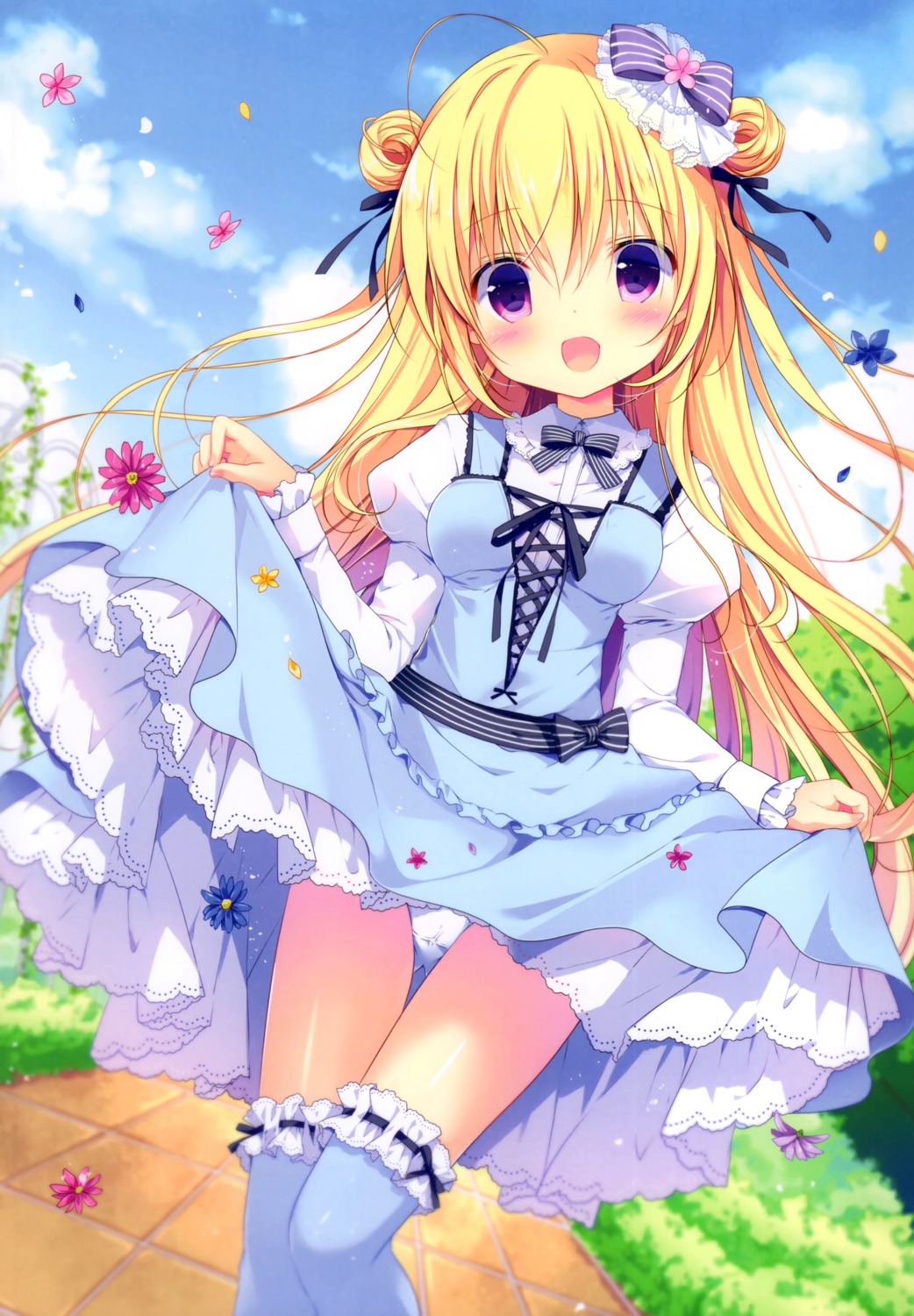 canvas+garden dress miyasaka_miyu pantsu skirt_lift thighhighs