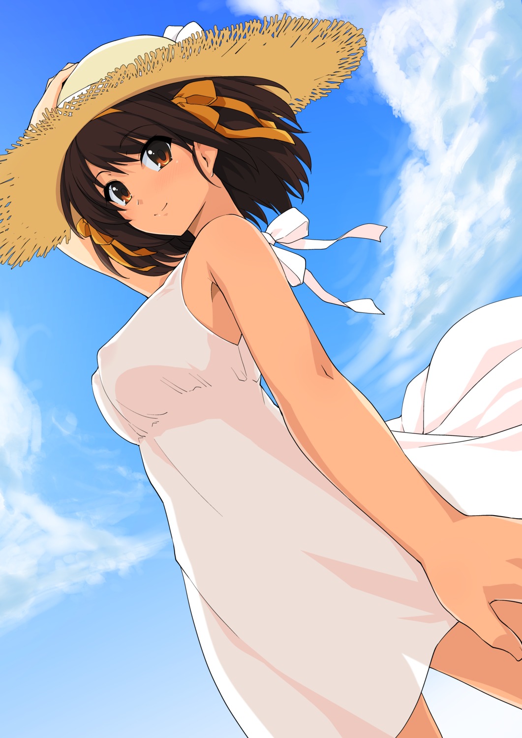 dress erect_nipples haruhisky see_through summer_dress suzumiya_haruhi suzumiya_haruhi_no_yuuutsu