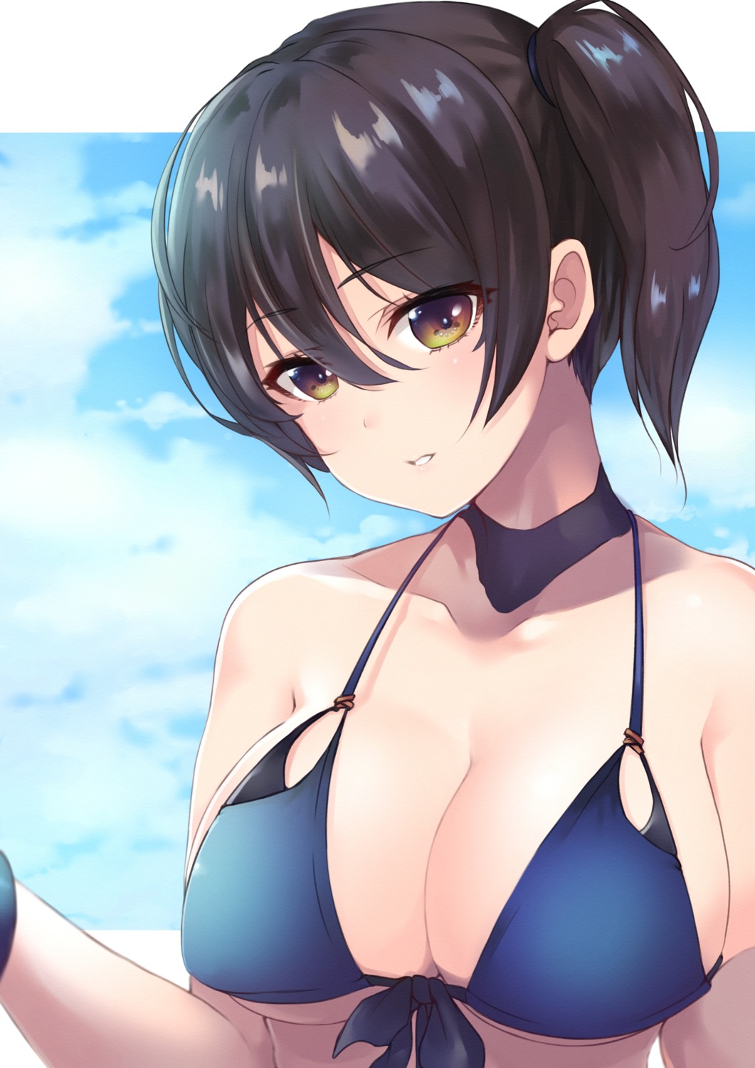 bikini_top cleavage dyson_(edaokunnsaikouya) kaga_(kancolle) kantai_collection swimsuits underboob