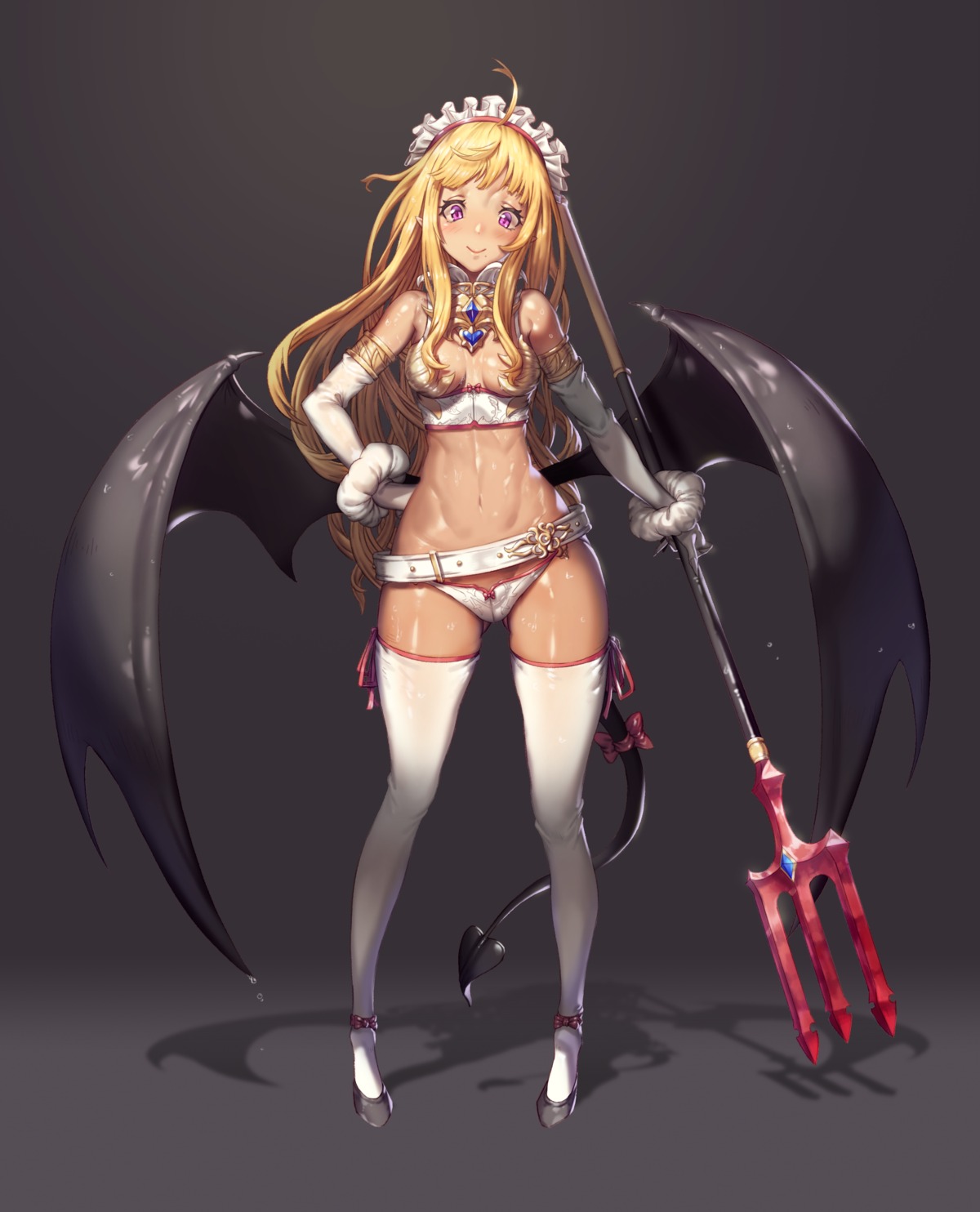 bikini_armor cleavage sseli tail thighhighs weapon wings