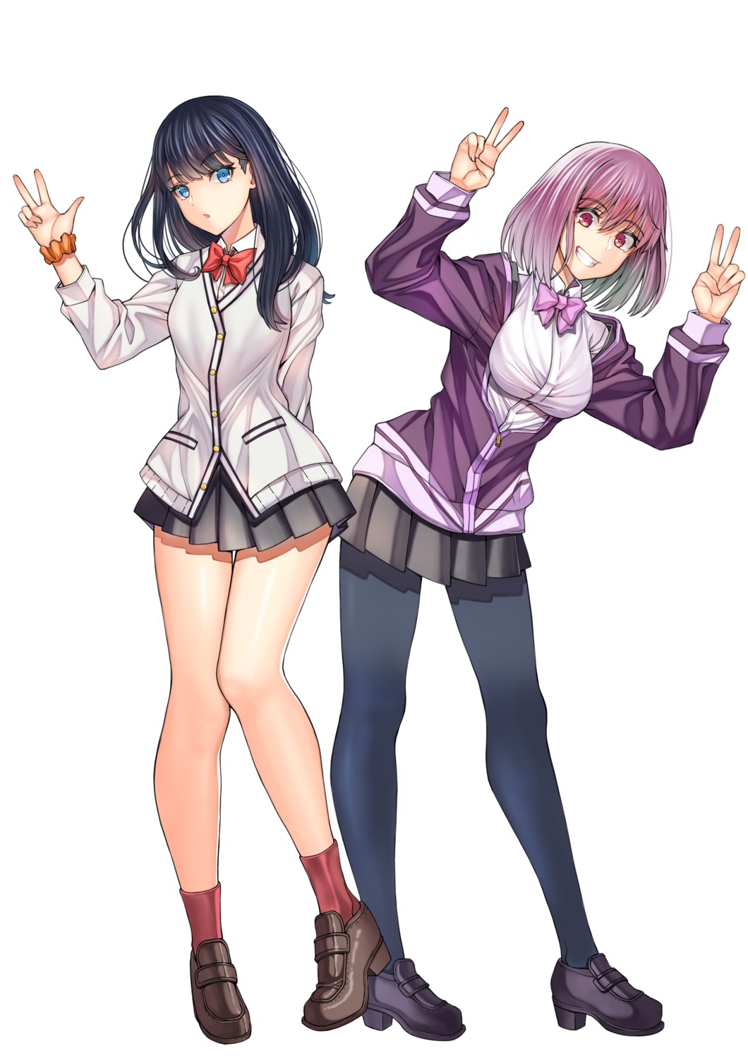 heels nanijjang pantyhose seifuku shinjou_akane ssss.gridman sweater takarada_rikka