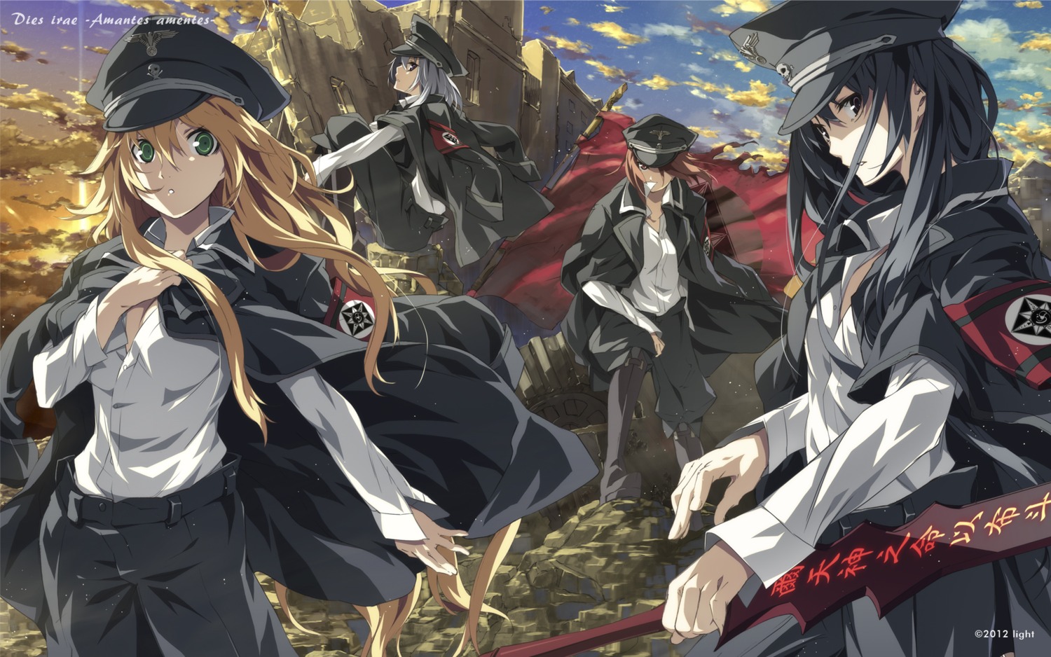 ayase_kasumi dies_irae g_yuusuke himuro_rea light marie_(dies_irae) sakurai_kei uniform wallpaper