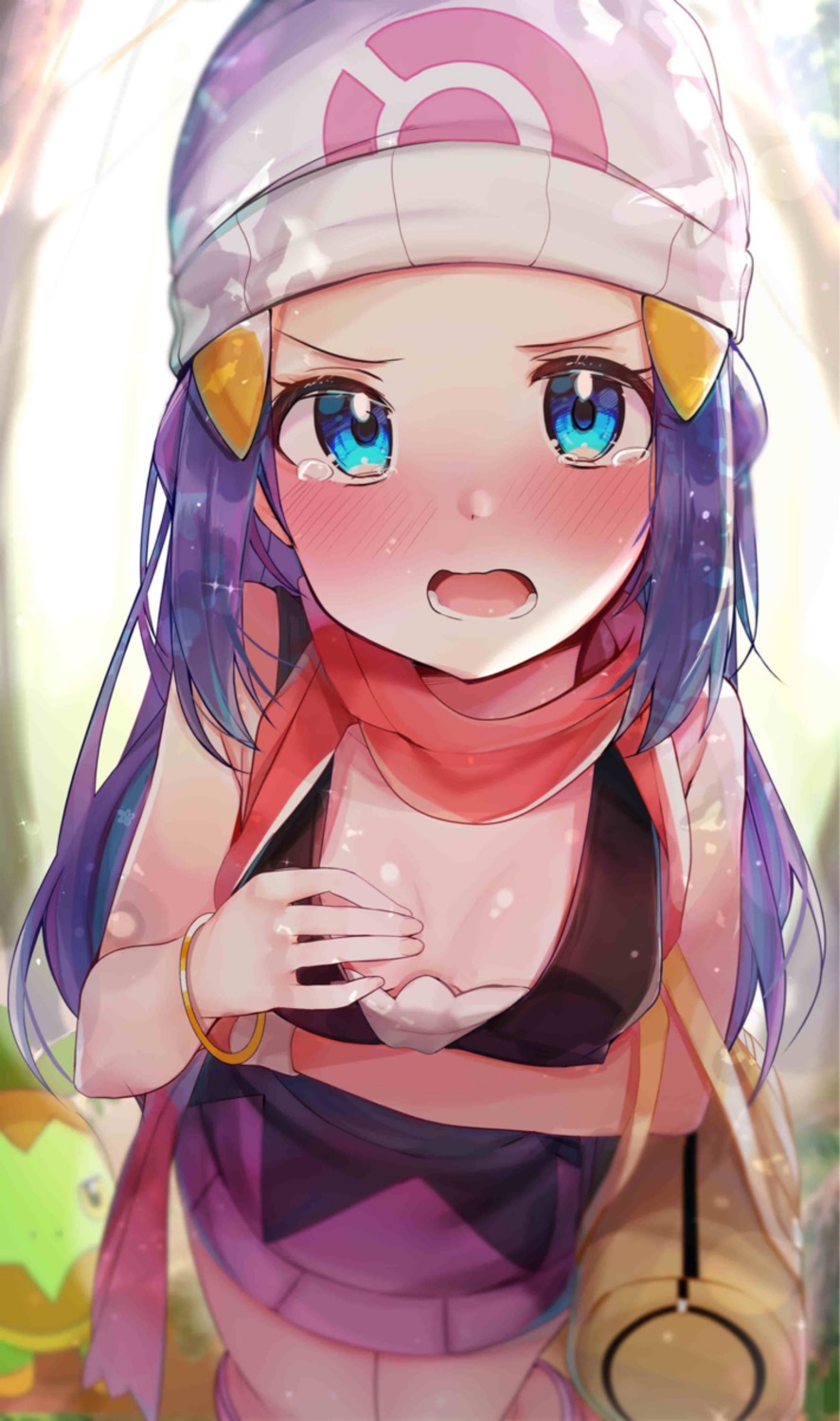 breast_hold hikari_(pokemon) pokemon pokemon_bdsp pokemon_dppt rouka