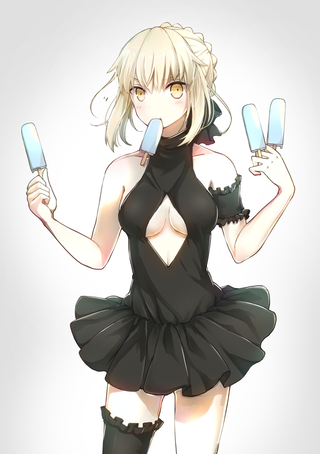 cleavage fate/grand_order misoradeko saber saber_alter swimsuits thighhighs