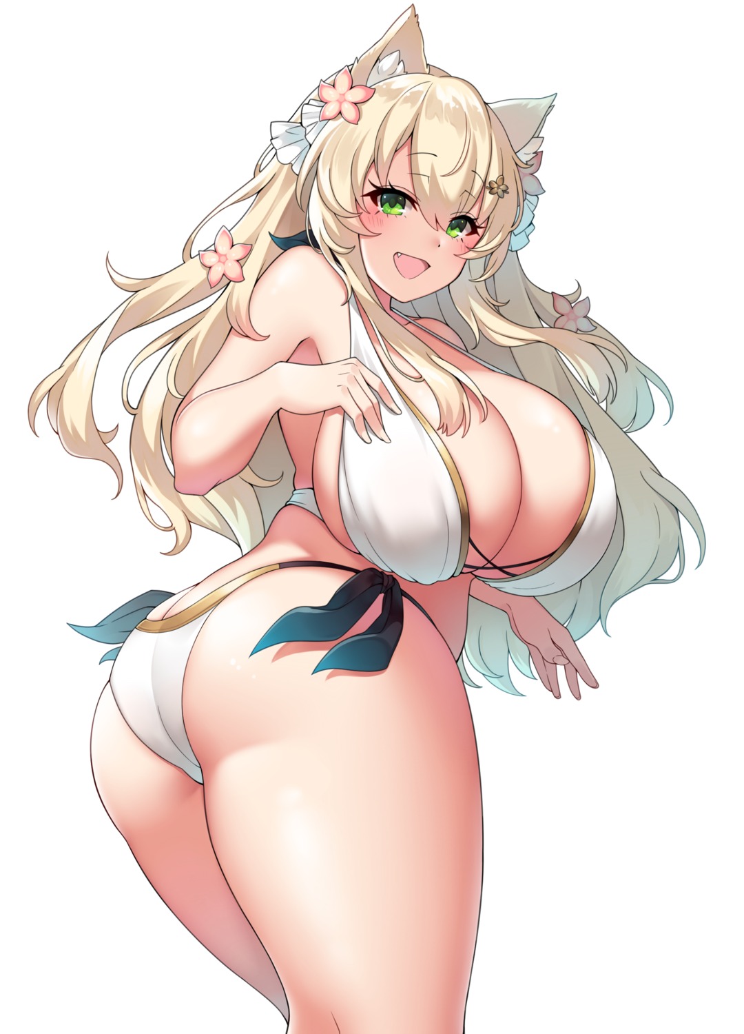 animal_ears ass bikini nekomimi suruga_(xsurugax) swimsuits