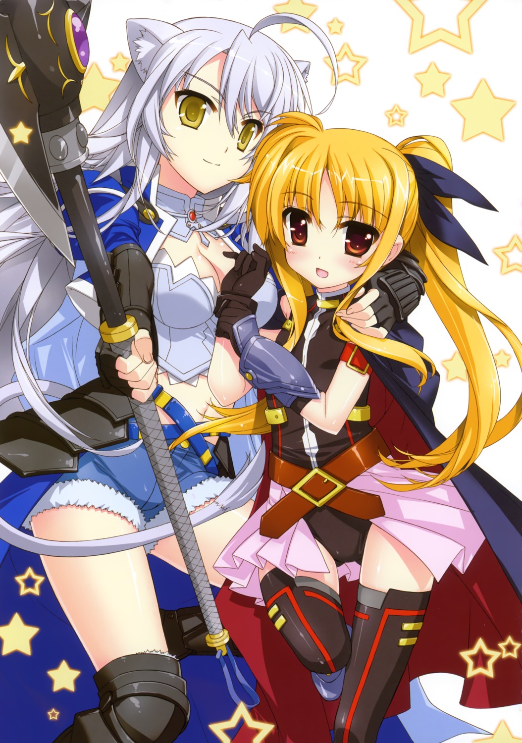 dog_days fate_testarossa fujima_takuya leonmitchelli_galette_des_rois mahou_shoujo_lyrical_nanoha