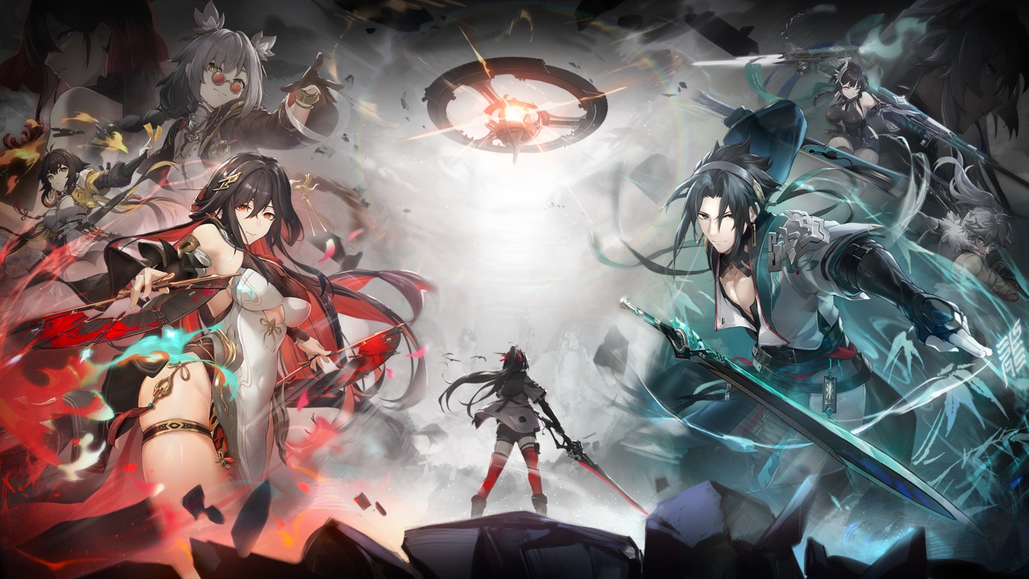 asian_clothes garter megane no_bra shenkongzhiyan sword tagme thighhighs wallpaper weapon