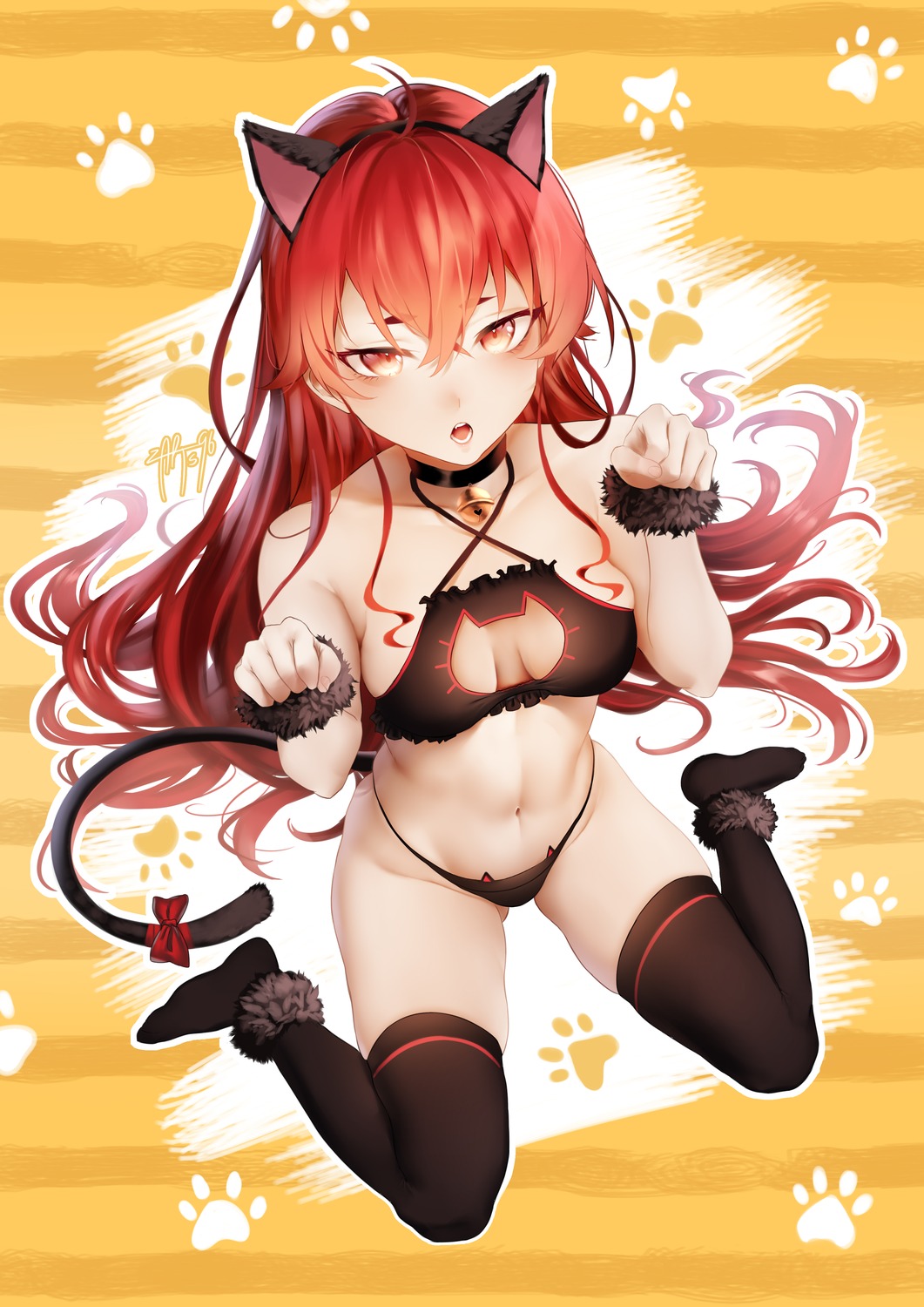 animal_ears bra eris_boreas_greyrat mushoku_tensei nekomimi pantsu tail thighhighs zasshu