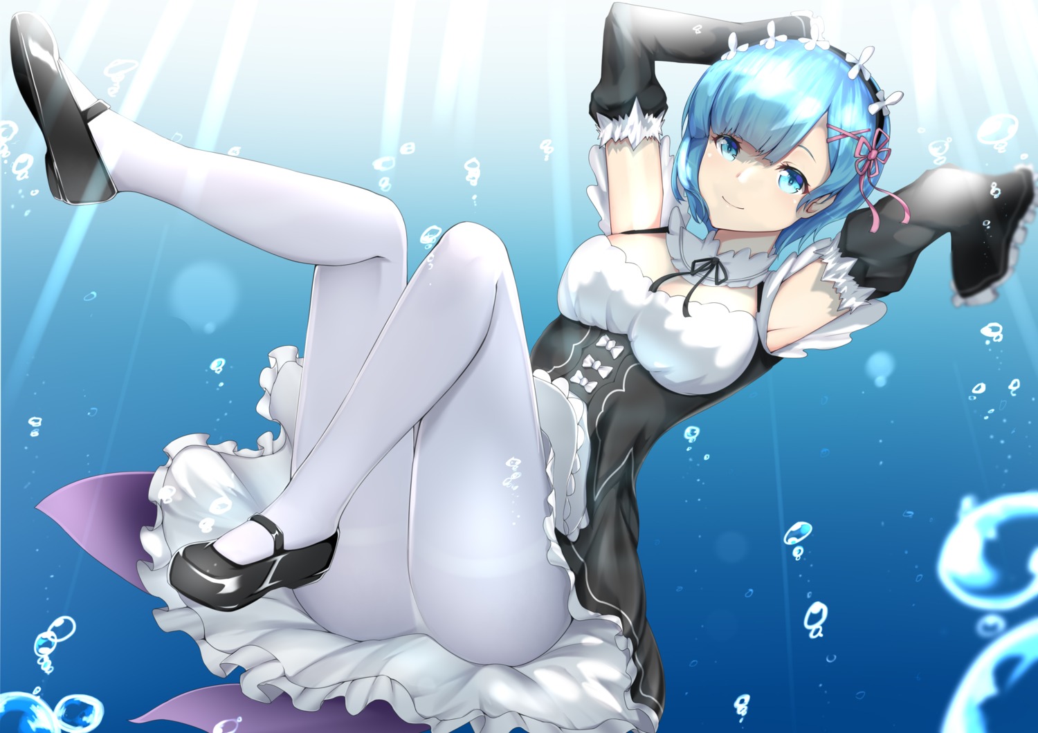 maid mo_ying_yu pantyhose re_zero_kara_hajimeru_isekai_seikatsu rem_(re_zero)