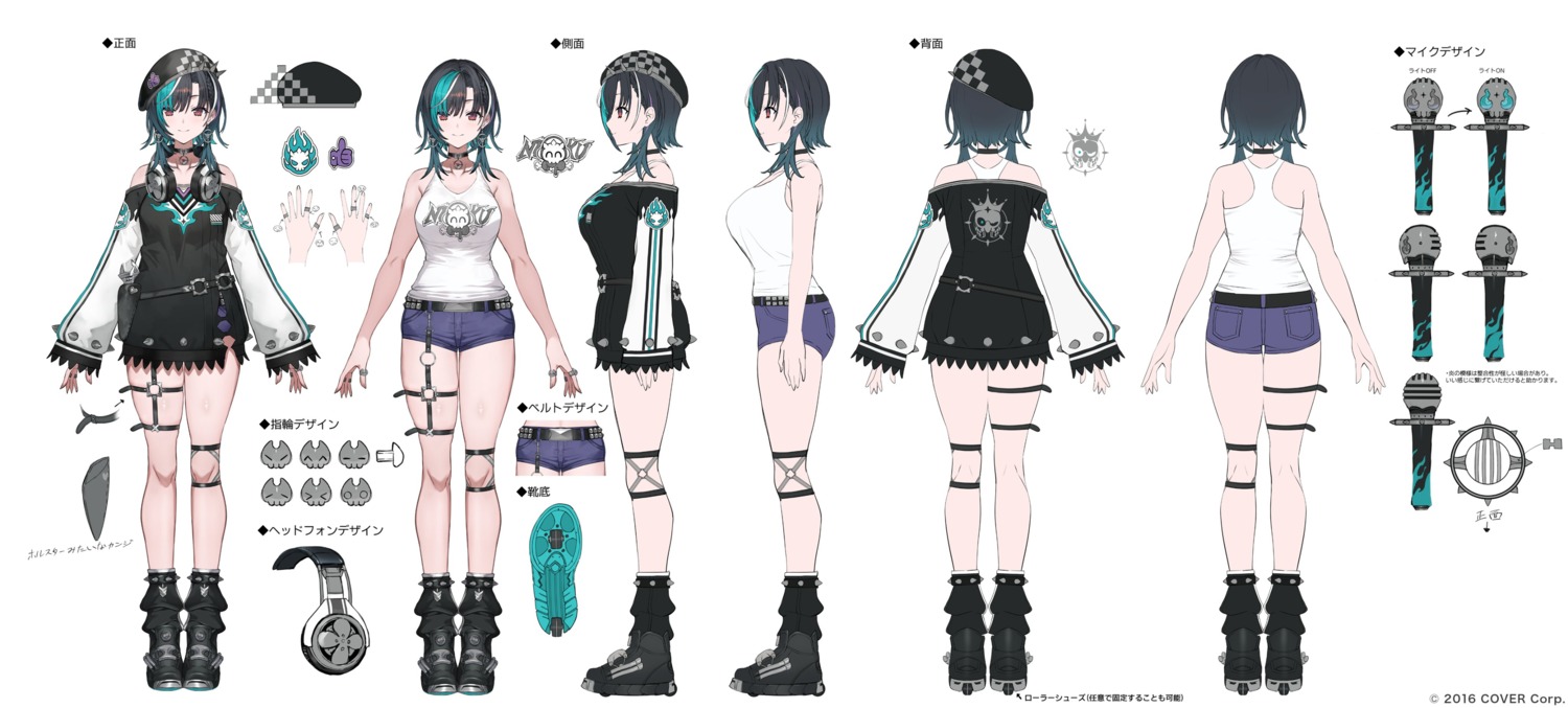 character_design garter headphones hololive rindo_chihaya toridamono