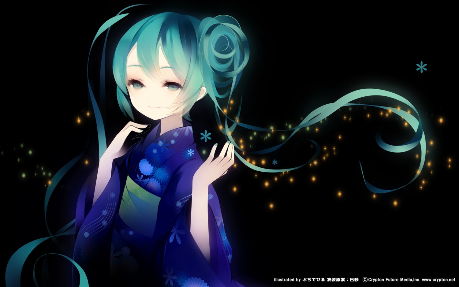 hatsune_miku putidevil vocaloid wallpaper yukata