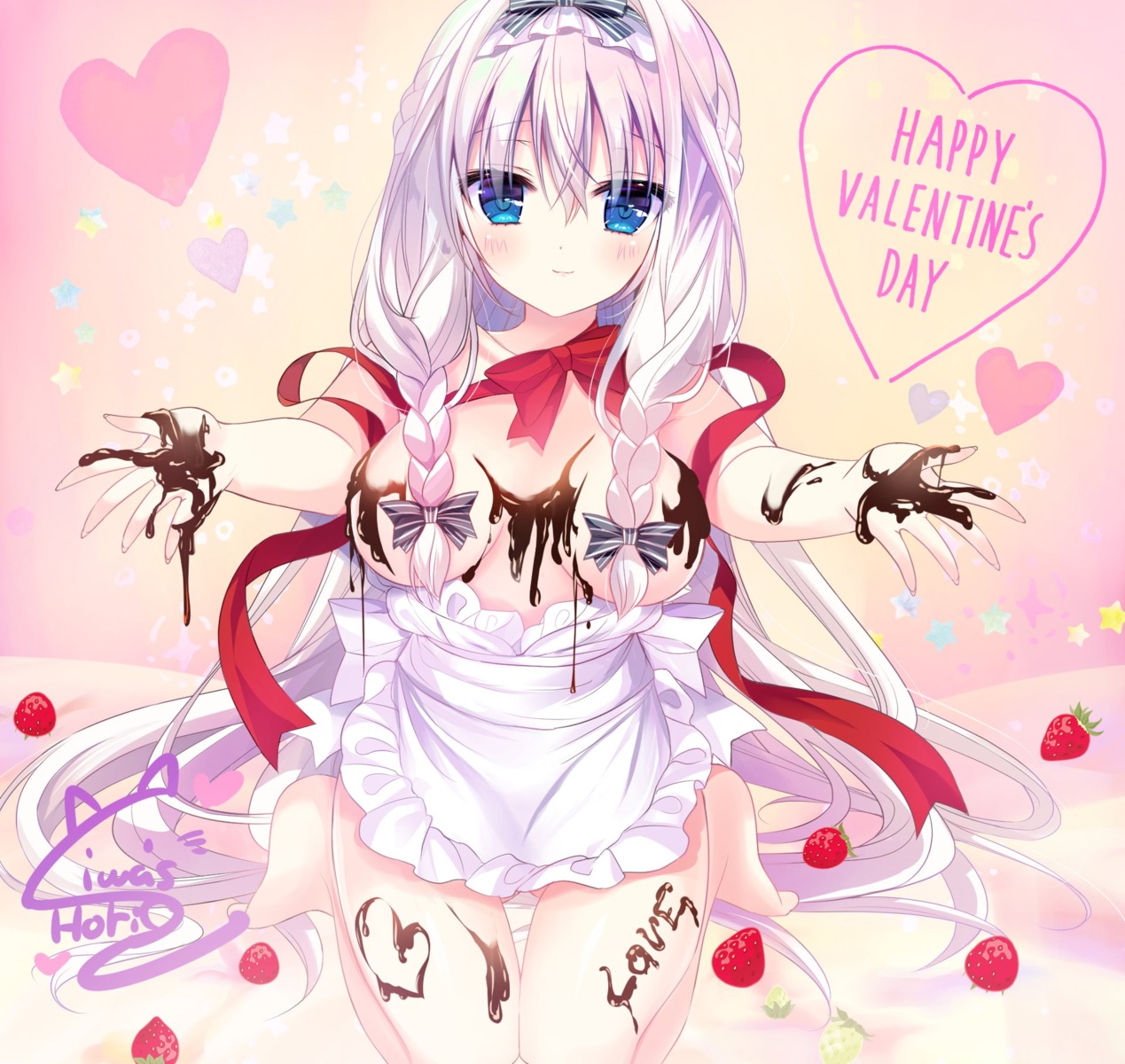 cream kinuori_futaba koi_x_mitsu_~kinuori_futaba_to_okashi_no_kuni_no_yakusoku~ naked_apron shiwasu_horio tortesoft valentine