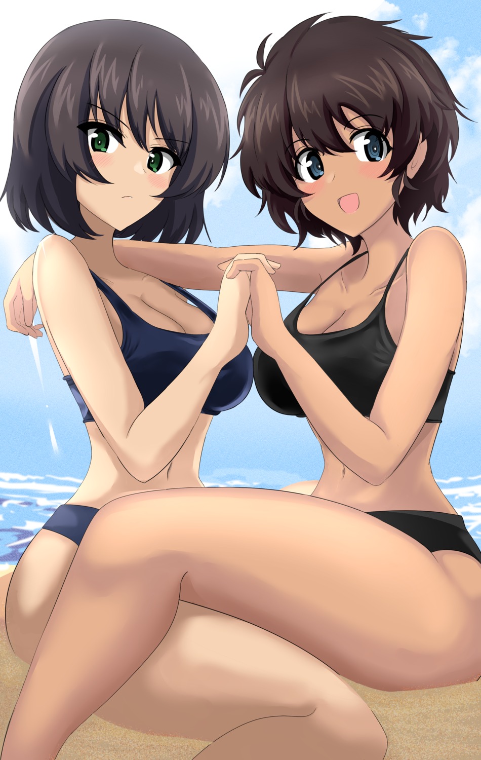 aikir_(jml5160) bikini cleavage girls_und_panzer hoshino_(girls_und_panzer) suzuki_(girls_und_panzer) swimsuits