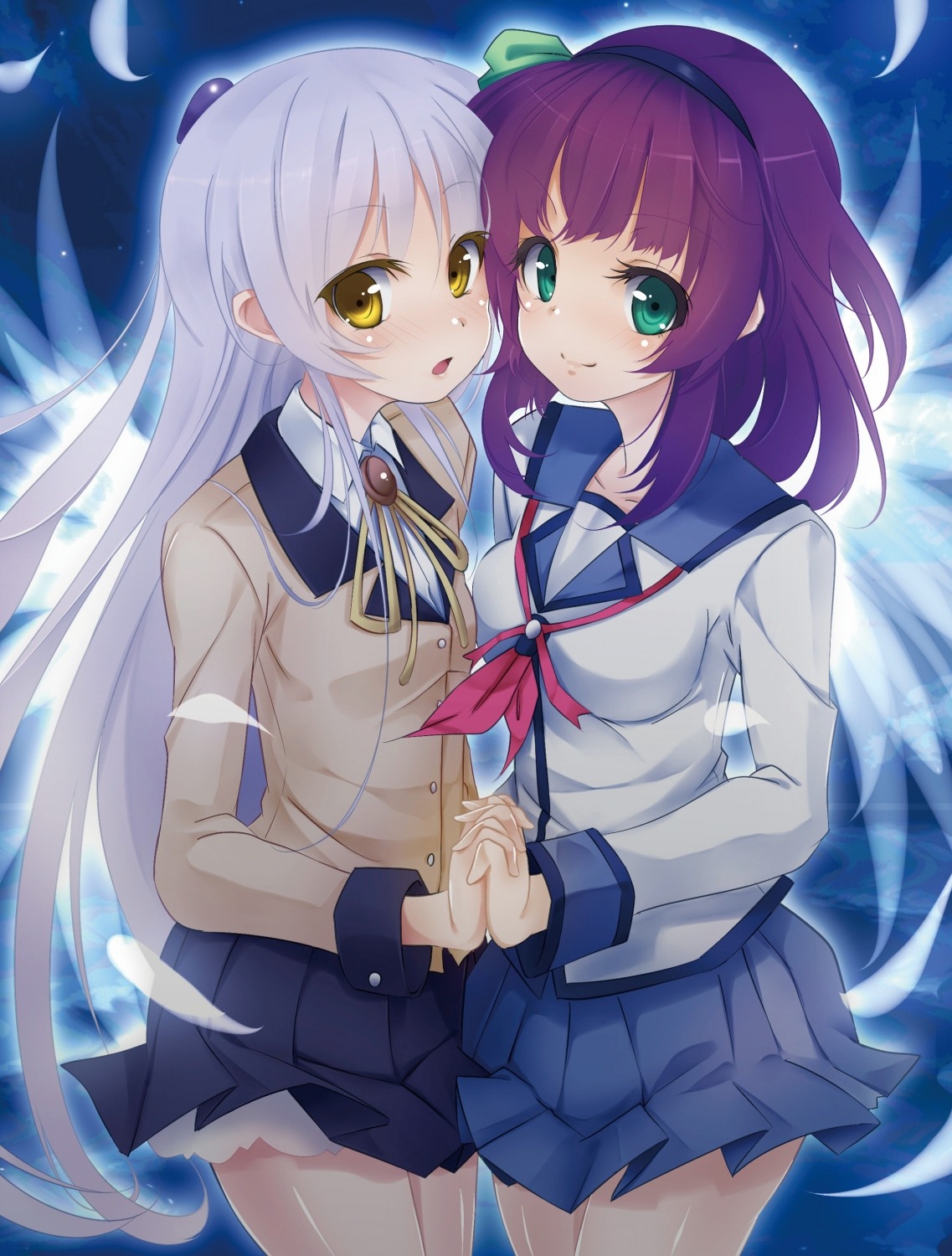 angel_beats! kujou_ichiso nakamura_yuri seifuku tachibana_kanade