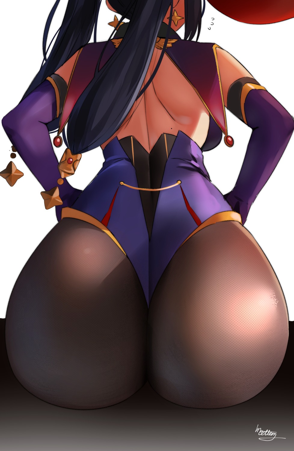 ass genshin_impact leotard meettheton mona_megistus no_bra pantyhose witch