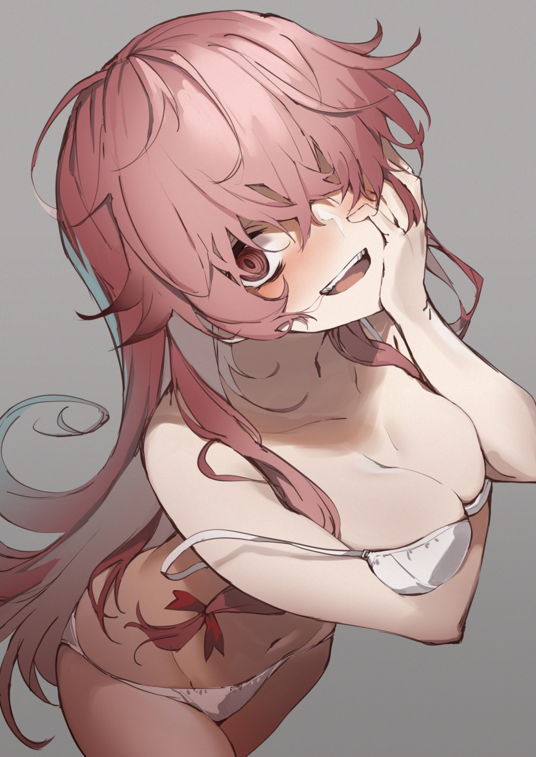 amagasa_yun bra breast_hold gasai_yuno mirai_nikki pantsu