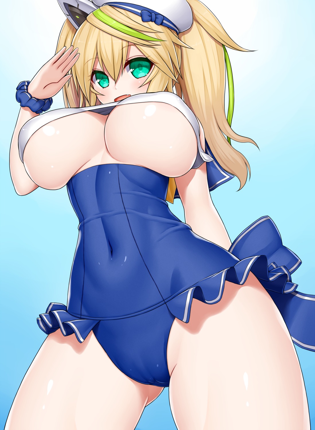 asamura_hiori breasts cameltoe gené_(phantasy_star_online_2) phantasy_star_online_2 swimsuits underboob