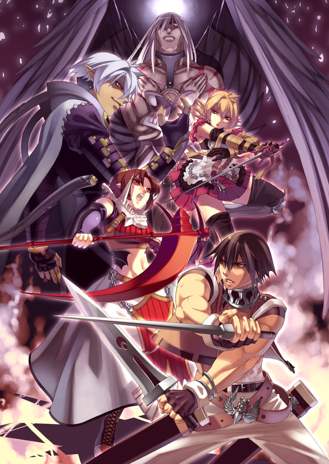 angel armor devil earth generation_of_chaos hirano_katsuyuki hiro_(spectral_souls) jadou roze spectral_souls spectral_vs_generation sword thighhighs wells wings