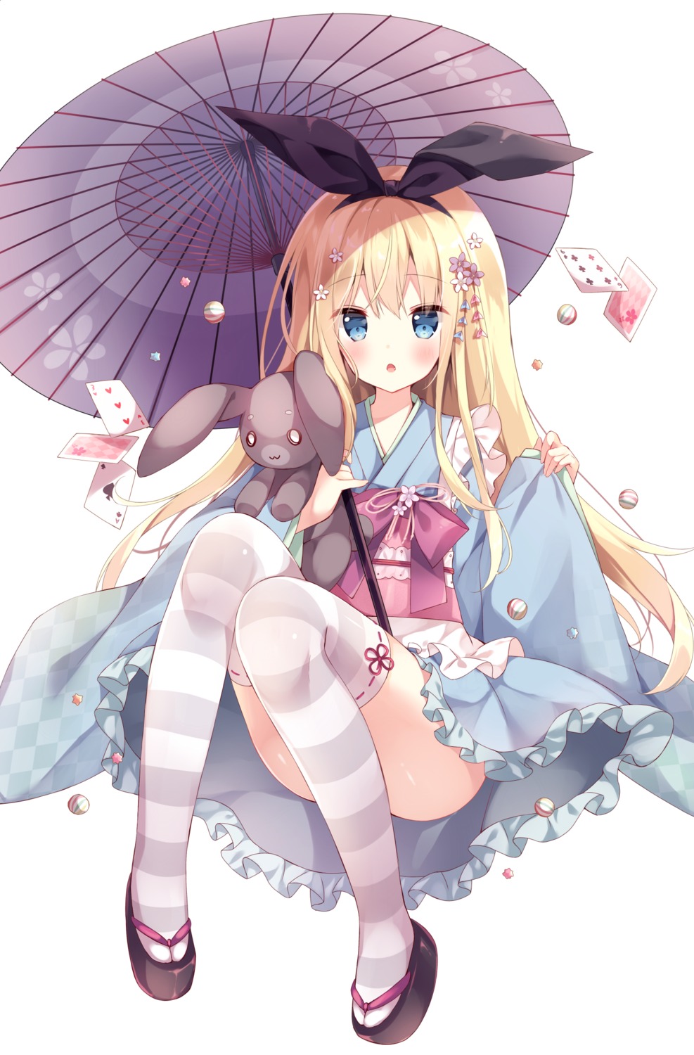 hoshi maid skirt_lift thighhighs umbrella wa_maid