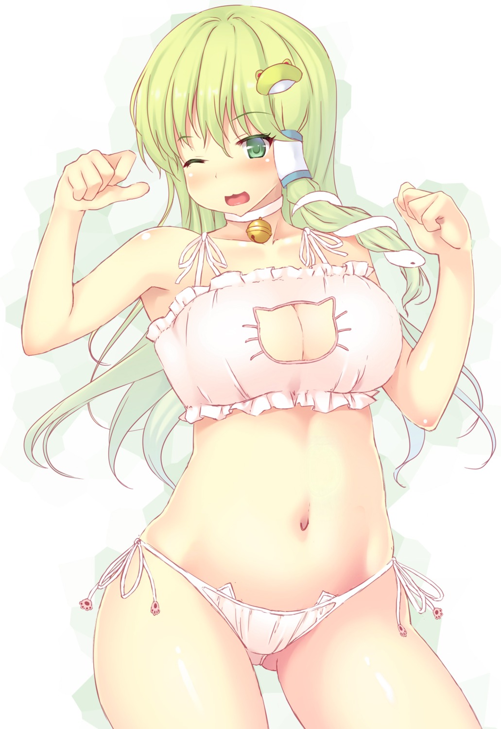 cleavage ichio kochiya_sanae lingerie pantsu string_panties touhou