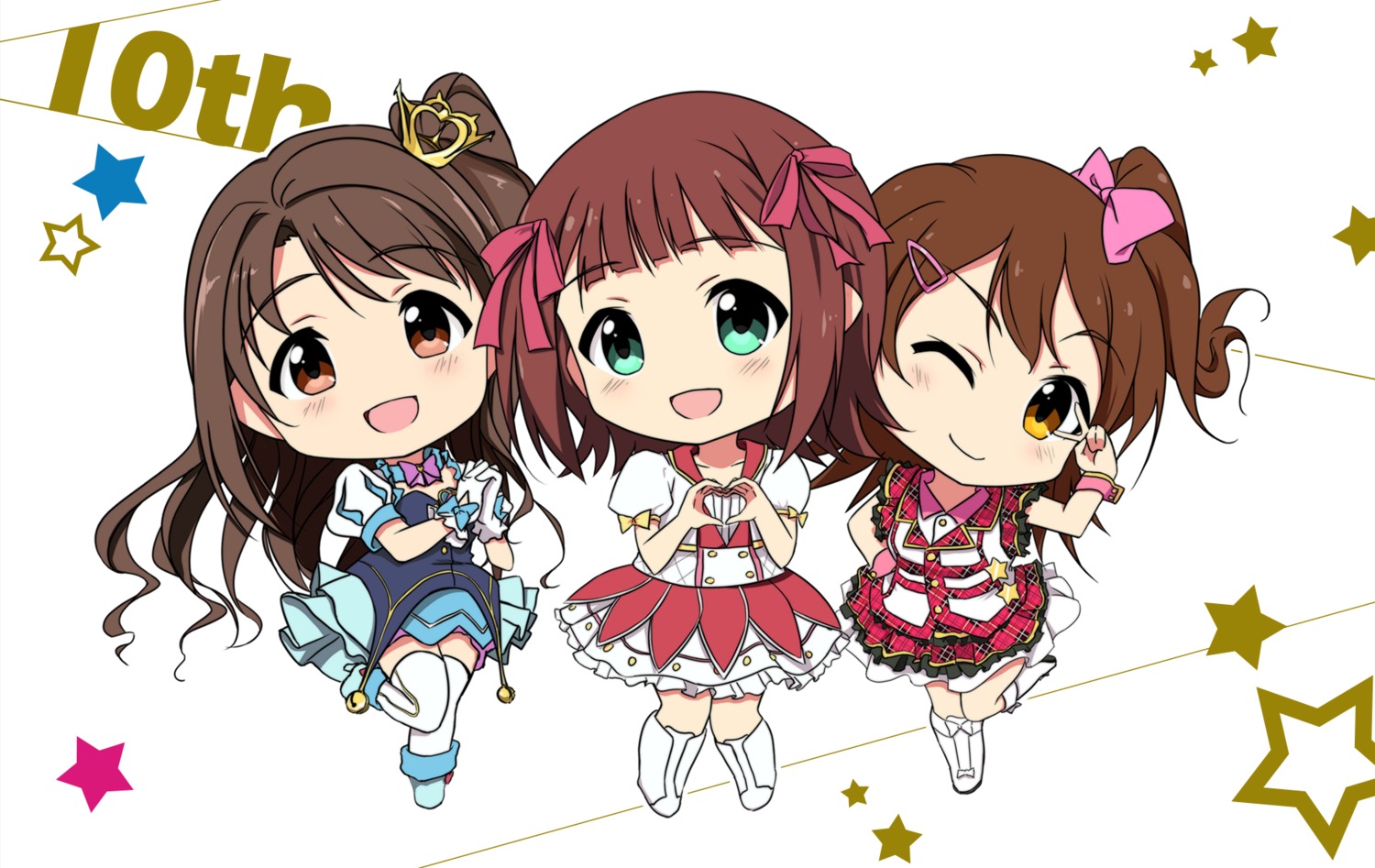 amami_haruka chibi heels kasuga_mirai mycstea shimamura_uzuki the_idolm@ster the_idolm@ster_cinderella_girls the_idolm@ster_million_live!