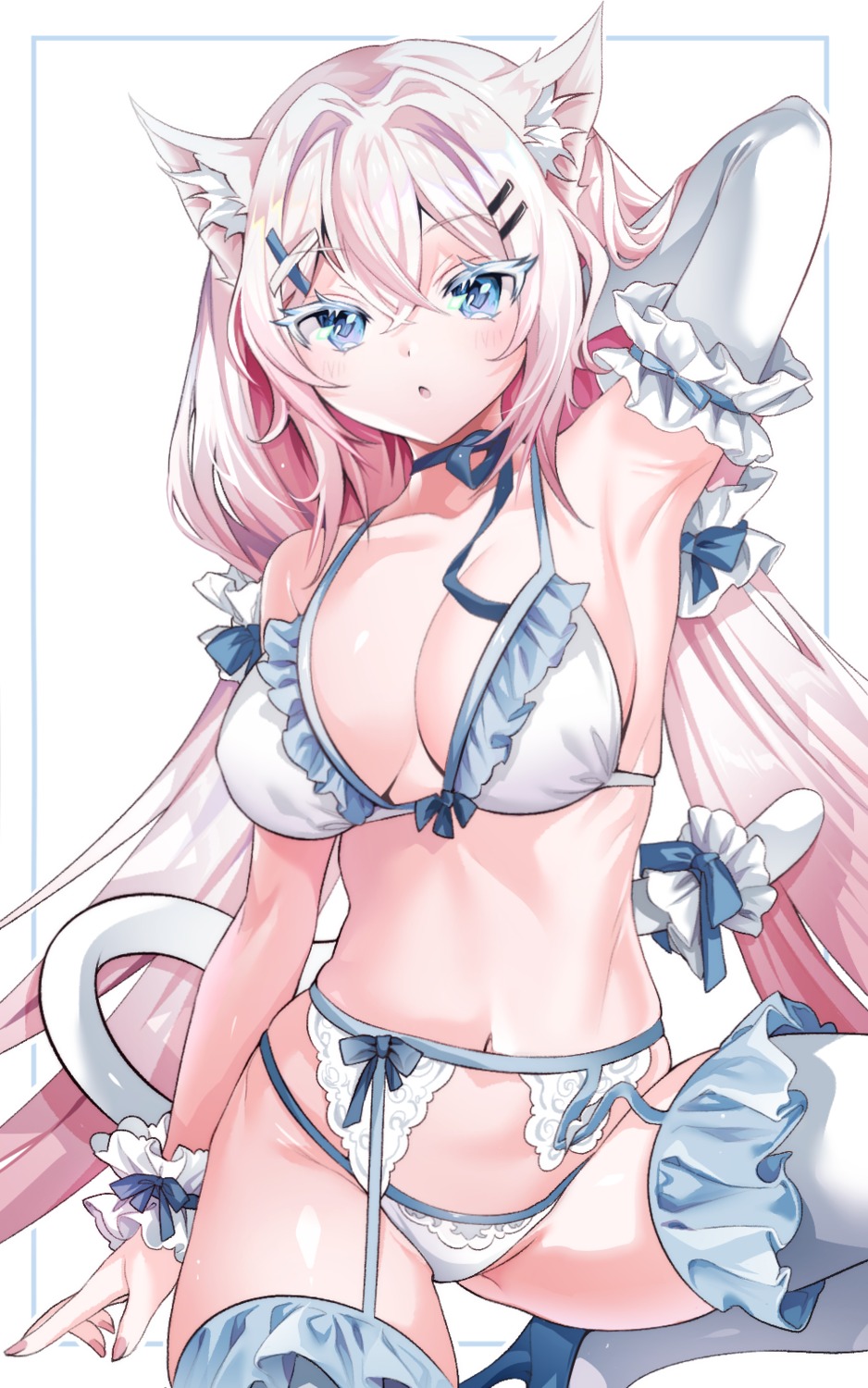 abeli animal_ears bra garter_belt heels lingerie nekomimi pantsu stockings tagme tail thighhighs