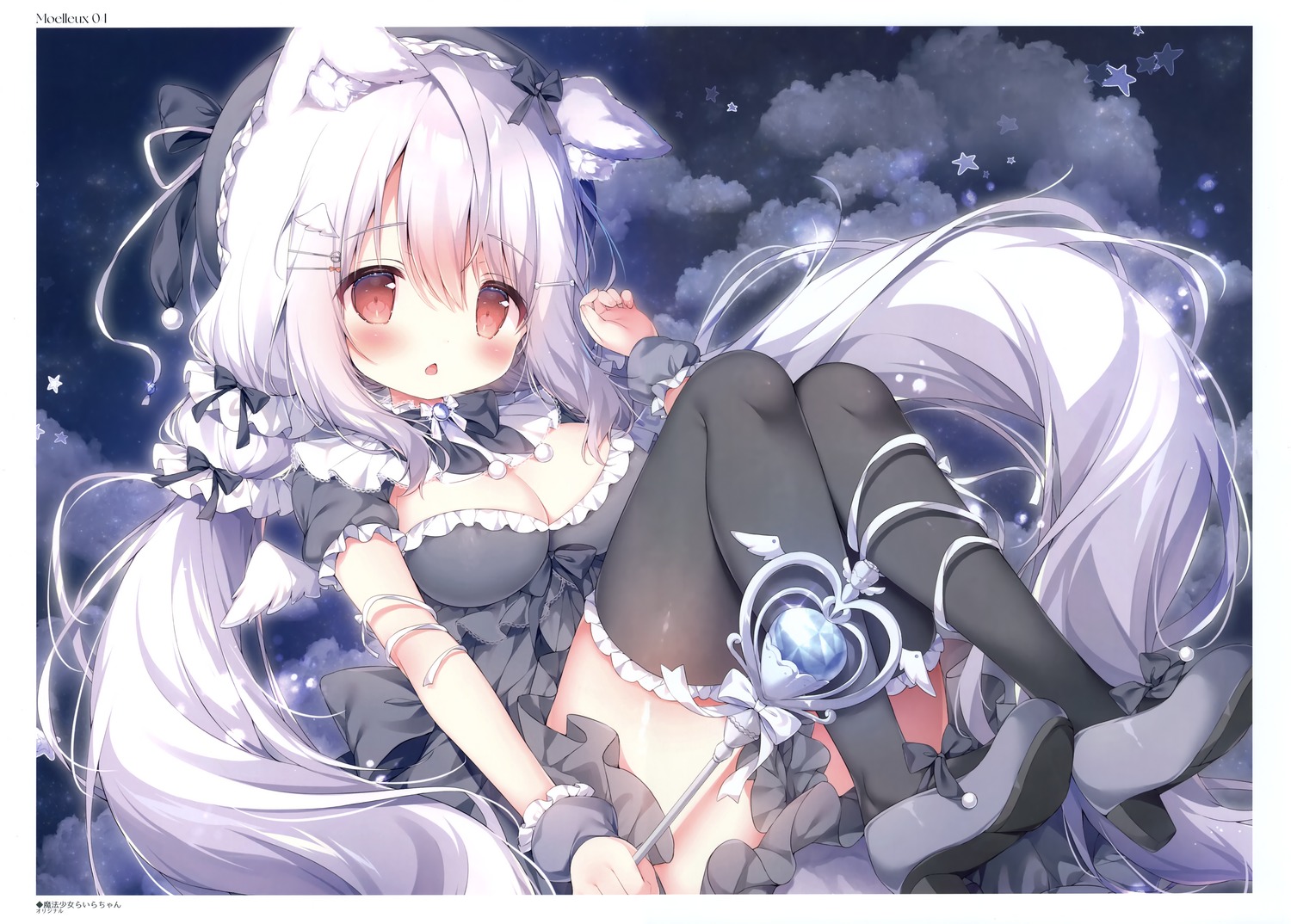 animal_ears dress gothic_lolita heels lolita_fashion mochi_peach momozu_komamochi nekomimi thighhighs