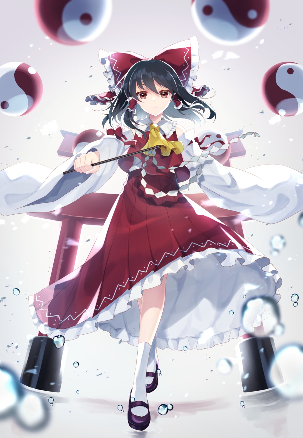 hakurei_reimu miko shinketsu_kanyu skirt_lift touhou