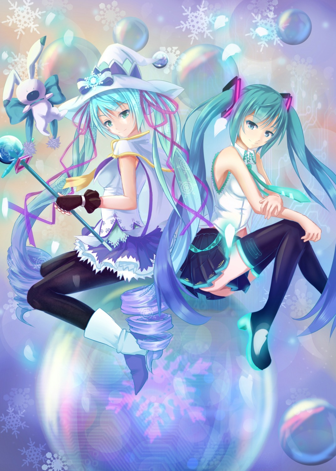 ass bakanoe hatsune_miku heels nopan pantyhose thighhighs vocaloid weapon witch yuki_miku