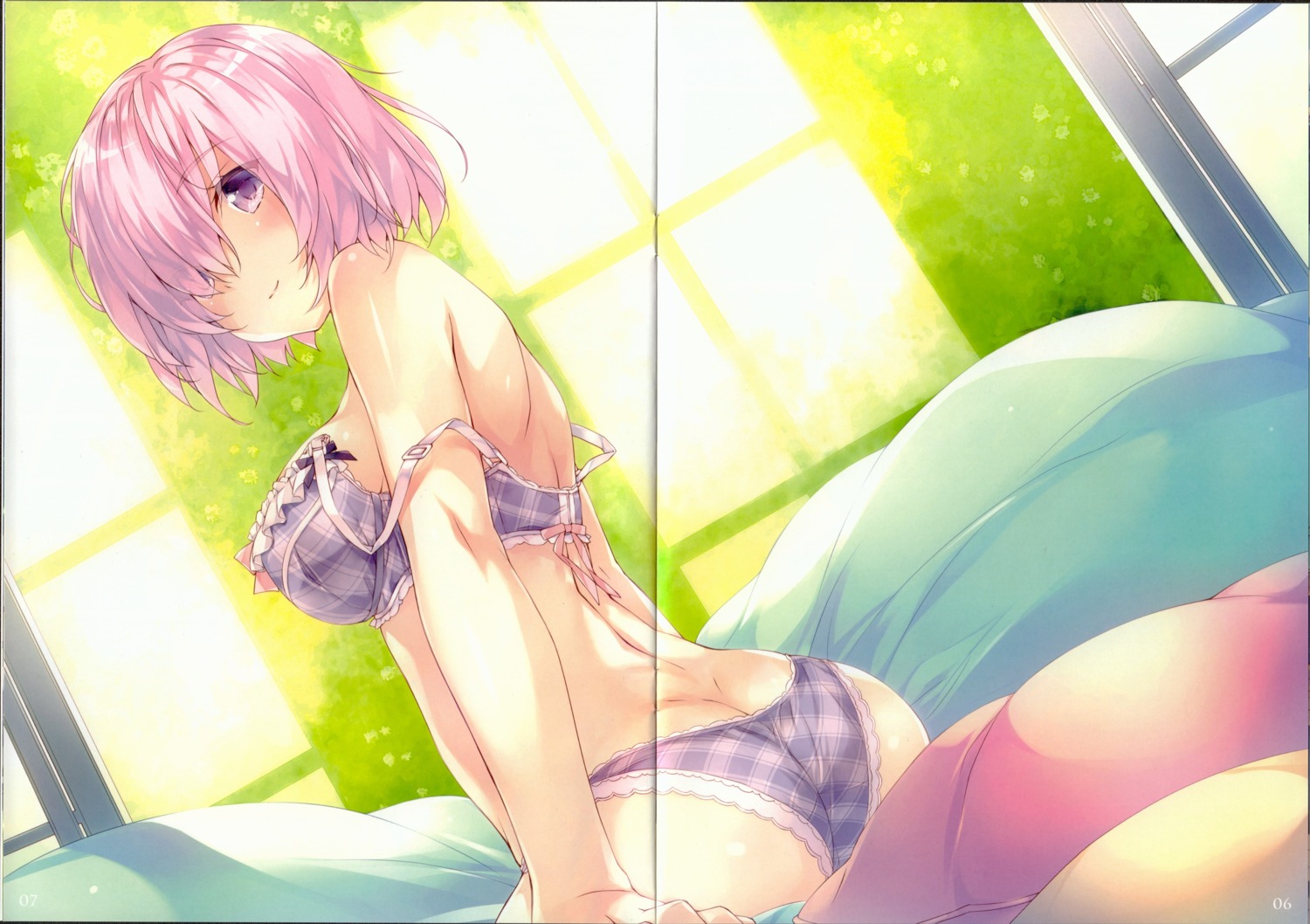 amami_mikihiro ass bra crease fate/grand_order mash_kyrielight pantsu