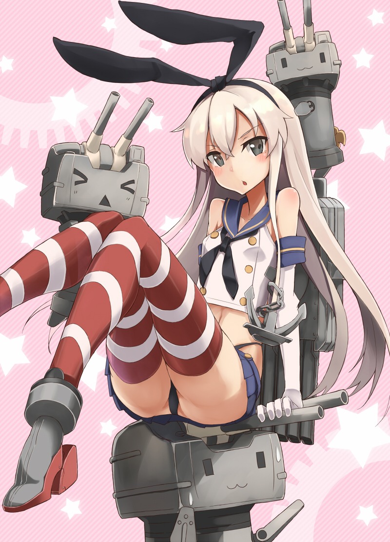 kantai_collection pantsu rensouhou-chan shimakaze_(kancolle) thighhighs yashiro_(silver_will)