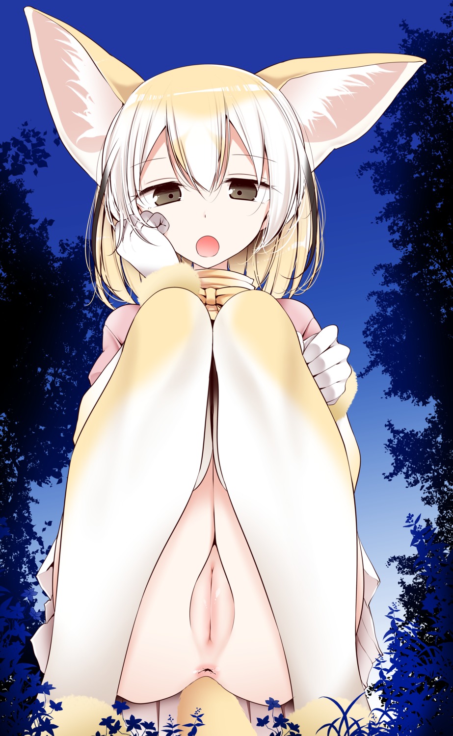 animal_ears anus fennec_(kemono_friends) kemono_friends nopan oouso pussy thighhighs uncensored